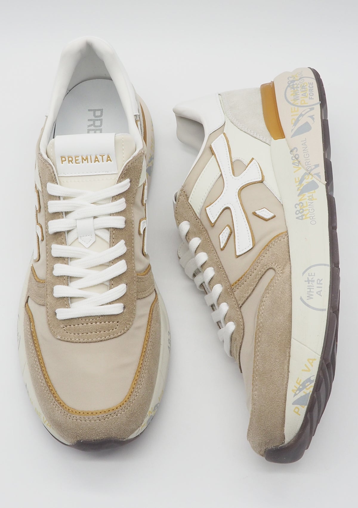 Lässiger Herren Sneaker aus Veloursleder & Mesh in Pistaziengrün - MOERUN Herren Sneaker Premiata