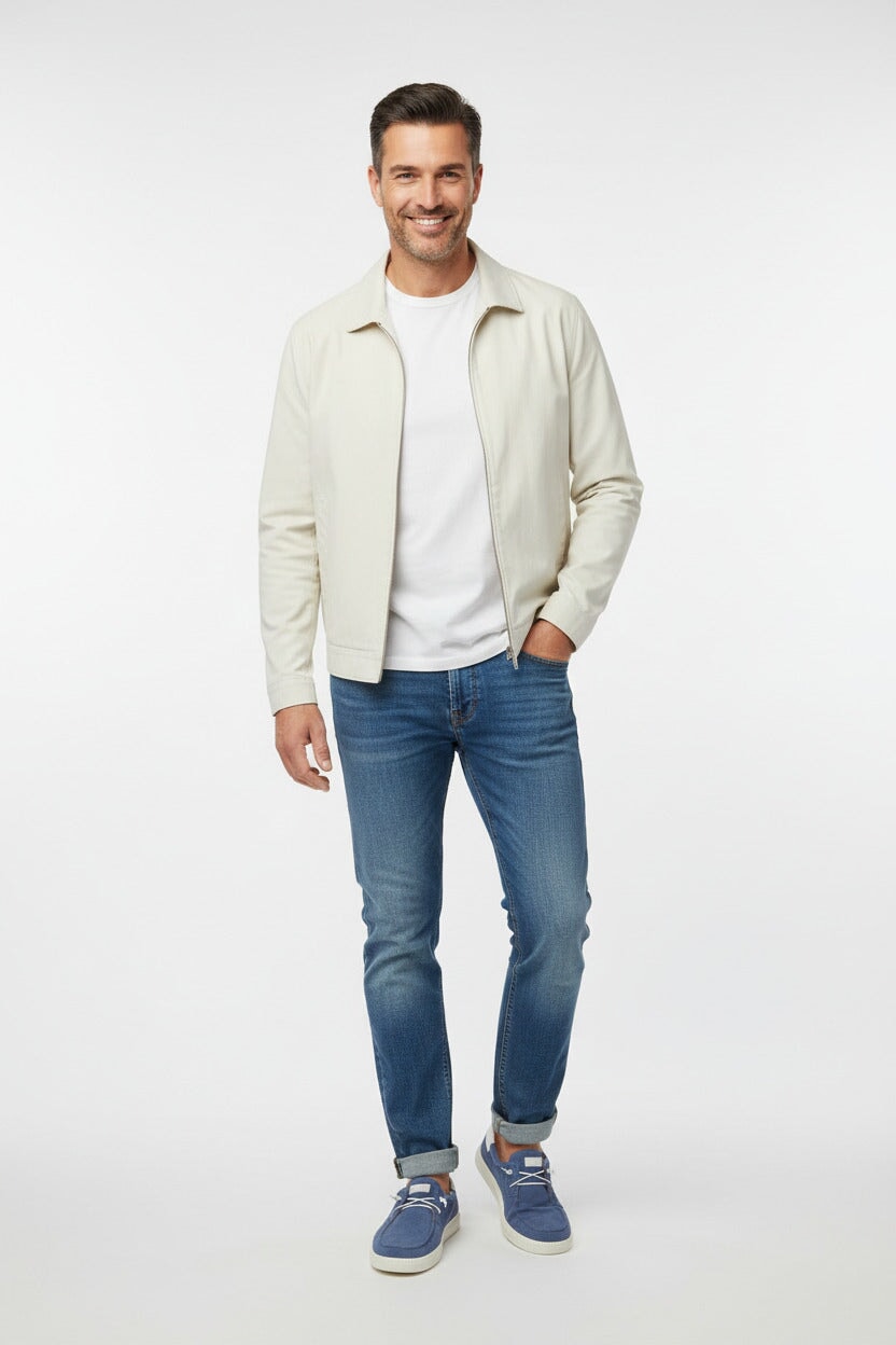 Lässiger Herrenslipper mit Naturfußbett aus Velours in Hellblau Herren Loafers & Slipper Think