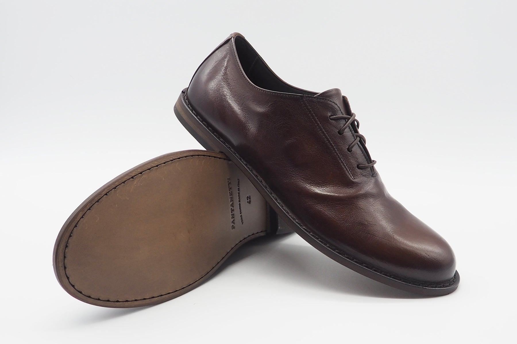 Legerer Herren Schnürschuh aus Leder in Braun Herren Klassik modern Pantanetti