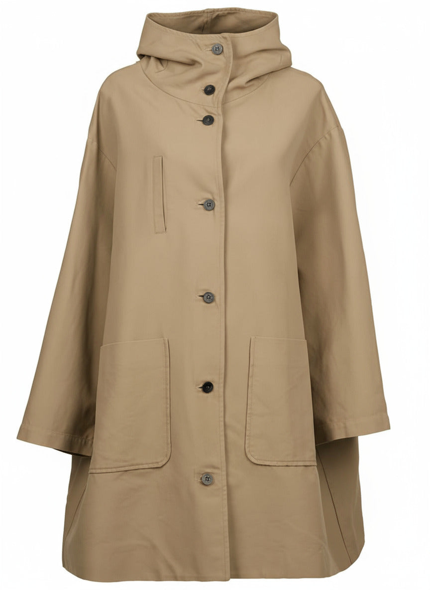 Oversized Damenmantel aus Baumwolle in Braun Damen Ready to wear Fashion Hannes Roether