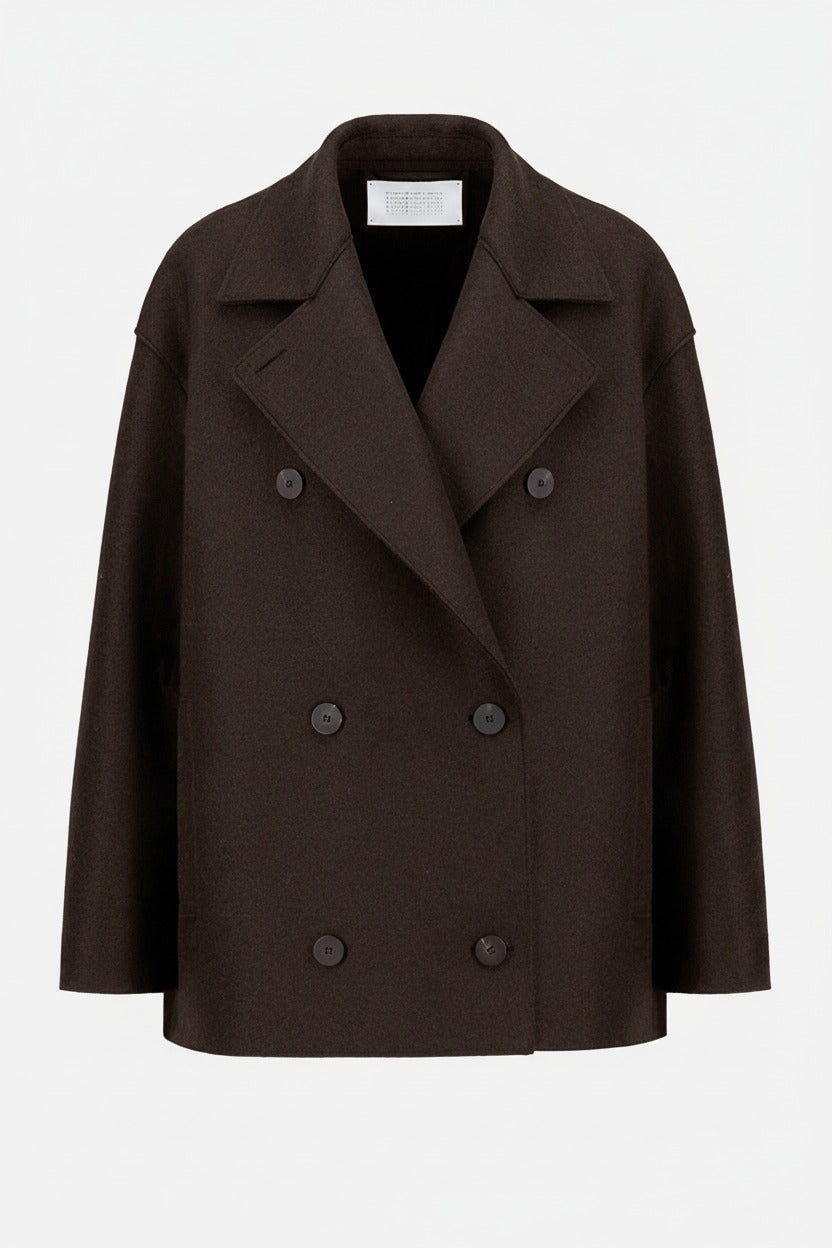 Position 2: To Do: Doppelreihige Damen Jacke aus feinster Wolle in Dunkelbraun Damen Mantel Harris Wharf London