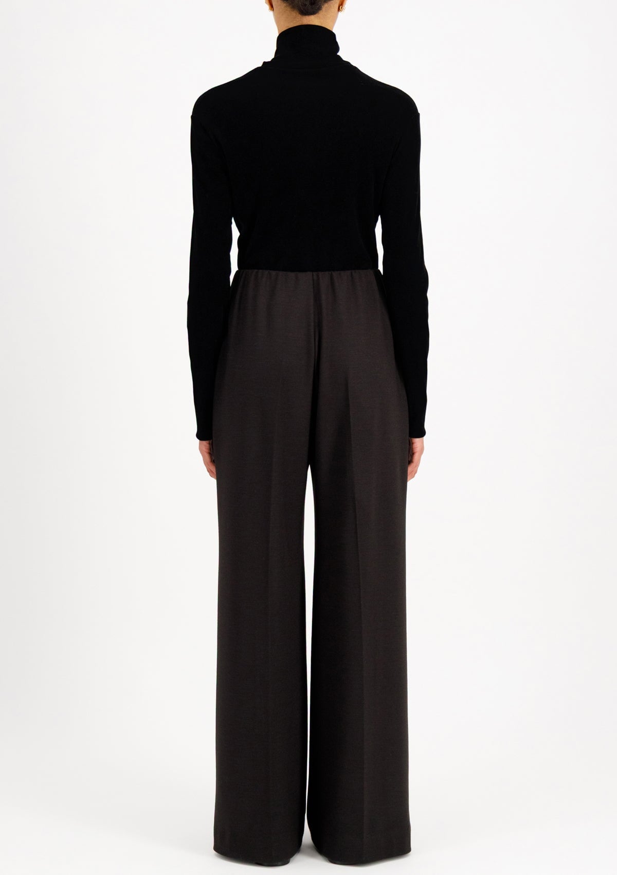 Position 7: Ausgestellte Damen Hose aus fließend weicher Merinowolle in Dunkelbraun Damen Hose Harris Wharf London