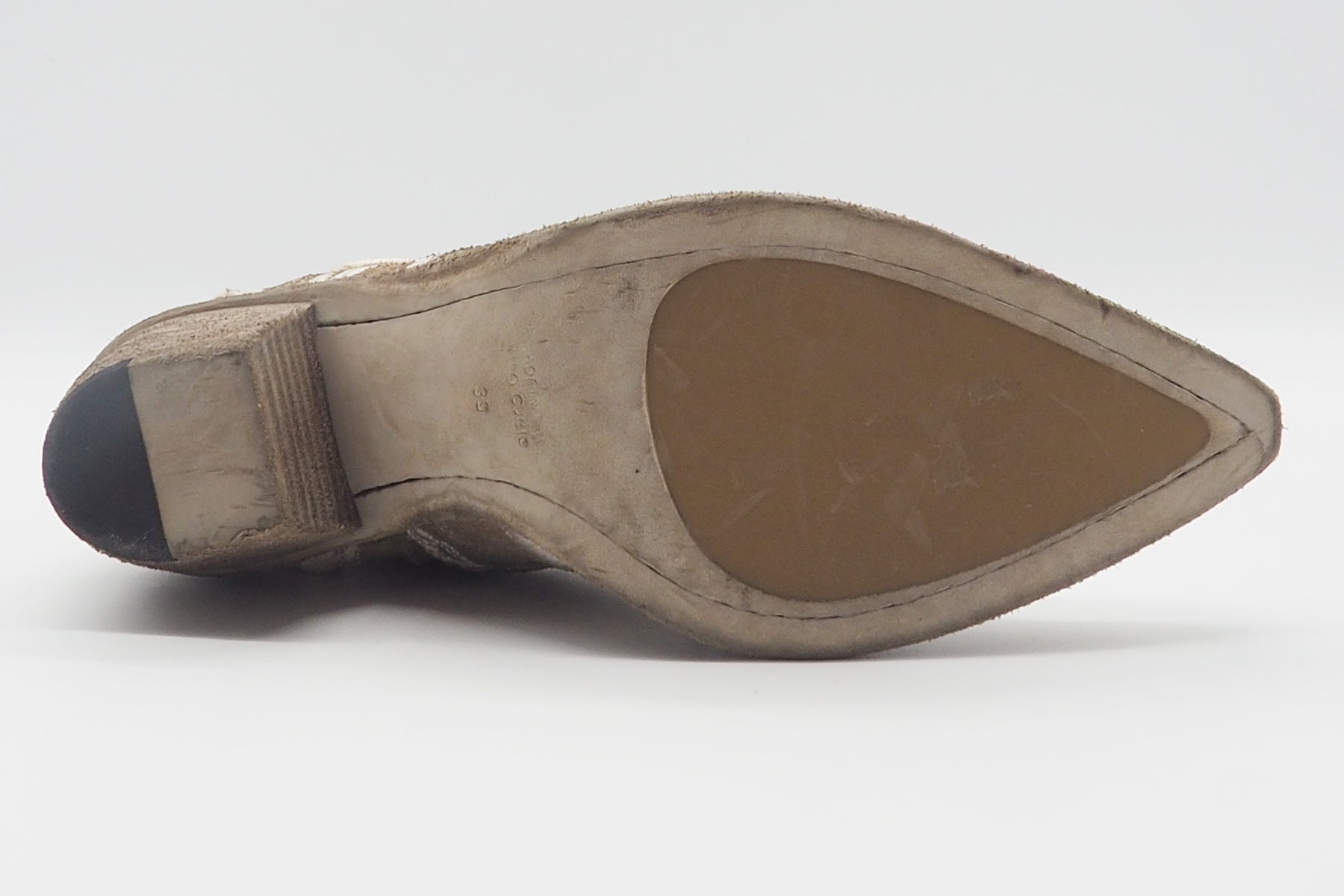 Sandfarbige Damen Stiefeletten im Westernstil opulent bestickt Damen Stiefeletten Fauzian Jeunesse