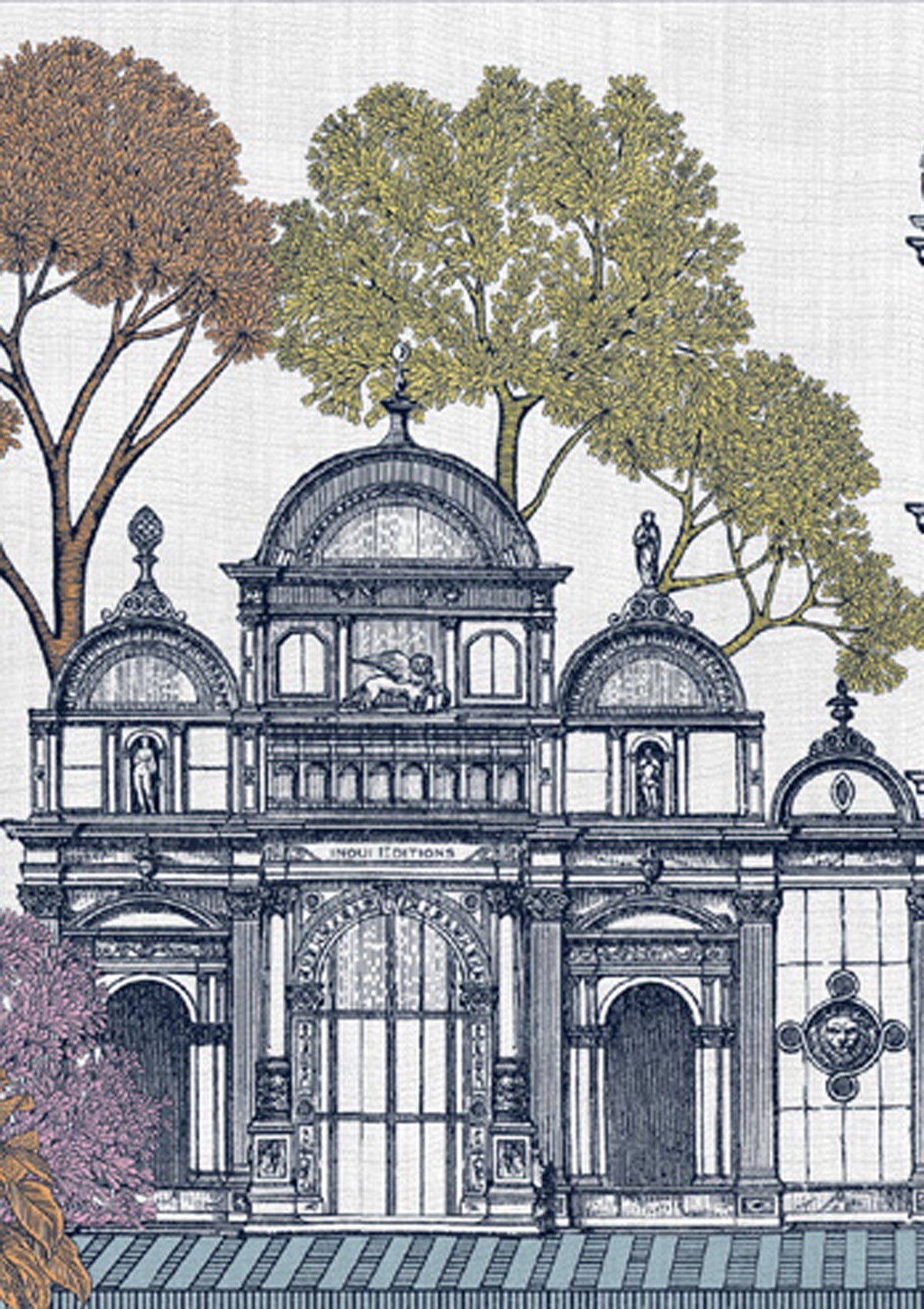 Schal aus Baumwolle mit Palastmotiv in Pasteltönen - Mirage Multico Accessoires Tücher & Schals Inoui E.