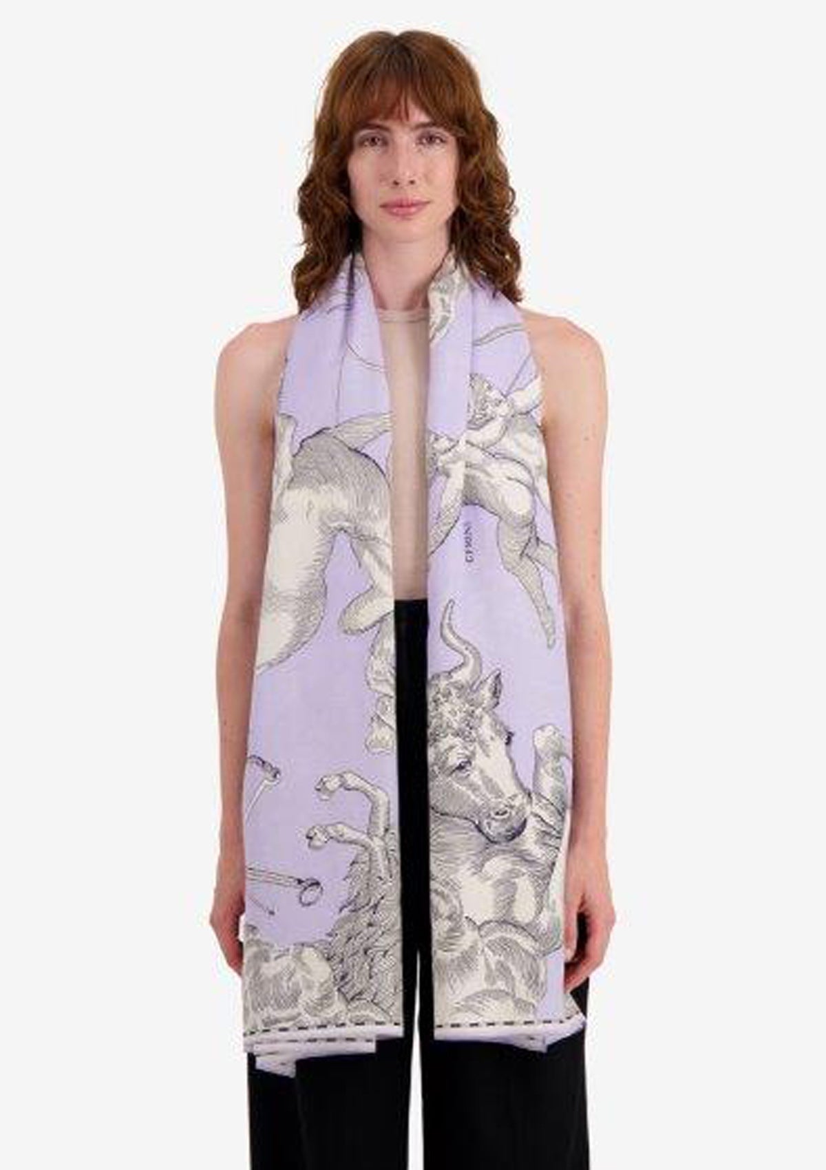 Schal aus Baumwolle & Seide in Lavendel - Astrologie Accessoires Tücher & Schals Inoui E.