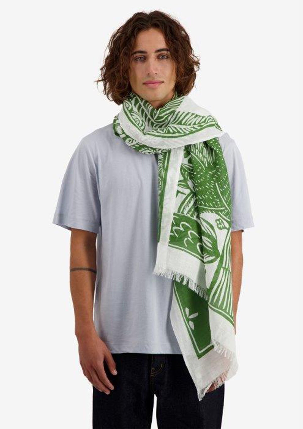 Schal aus Leinen & Baumwolle in Grün - Dufy Accessoires Tücher & Schals Inoui E.