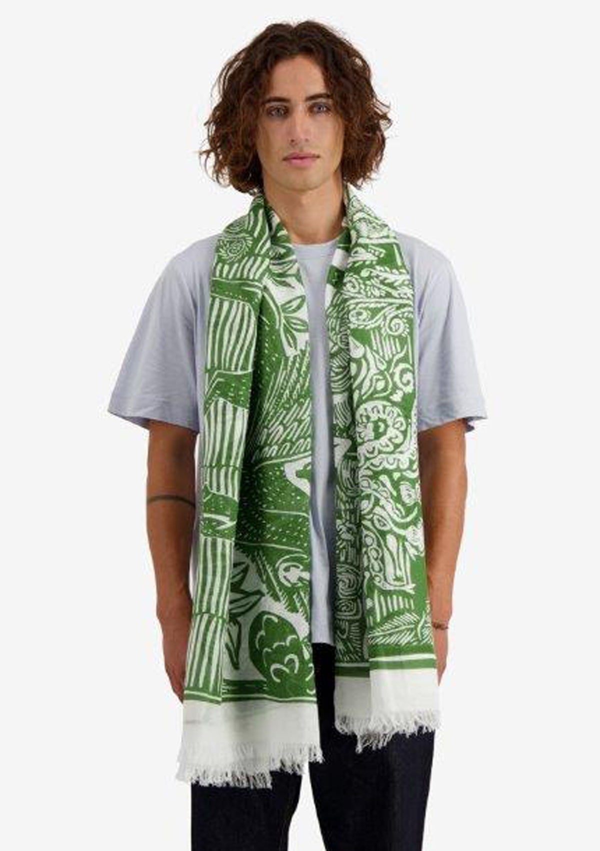 Schal aus Leinen & Baumwolle in Grün - Dufy Accessoires Tücher & Schals Inoui E.