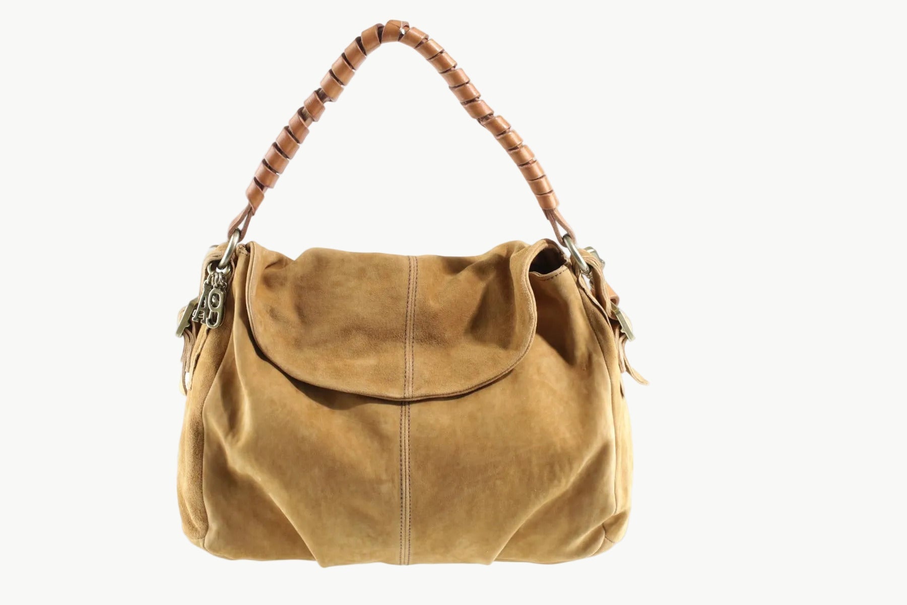 Schulter- & Crossbodytasche aus Nubukleder in Braun mit Vacchettaleder Taschen Crossbody & Schultertasche A.S. 98