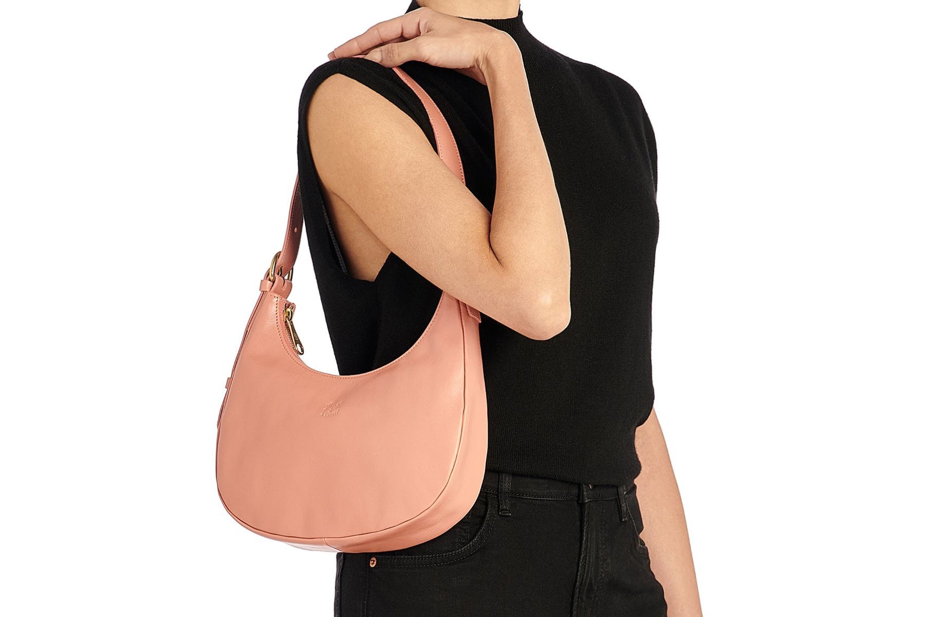 Schultertasche aus Leder in Pfirsich Taschen Crossbody & Schultertaschen Il Bisonte