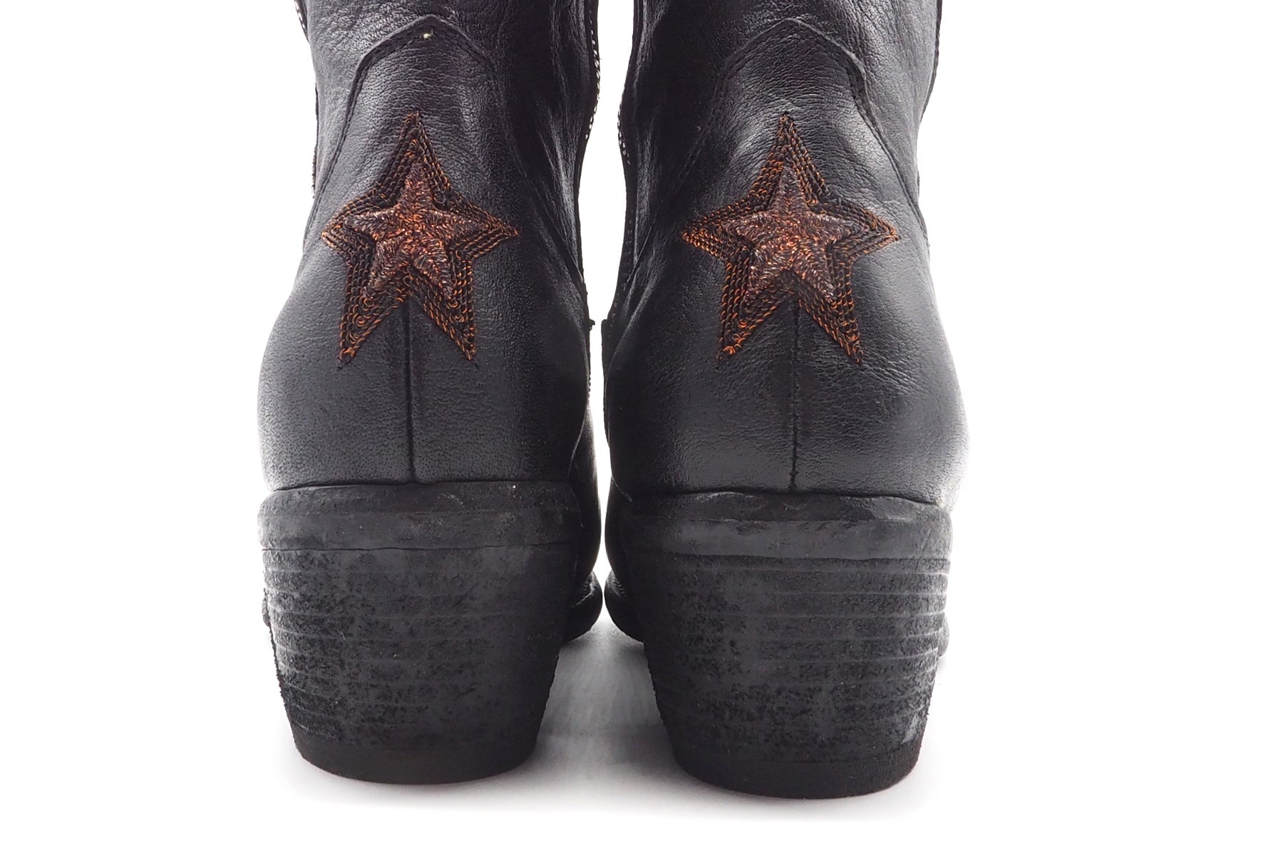 Schwarze Damen Stiefeletten im Westernstil mit Stickelementen in Bronce Damen Stiefeletten Fauzian Jeunesse