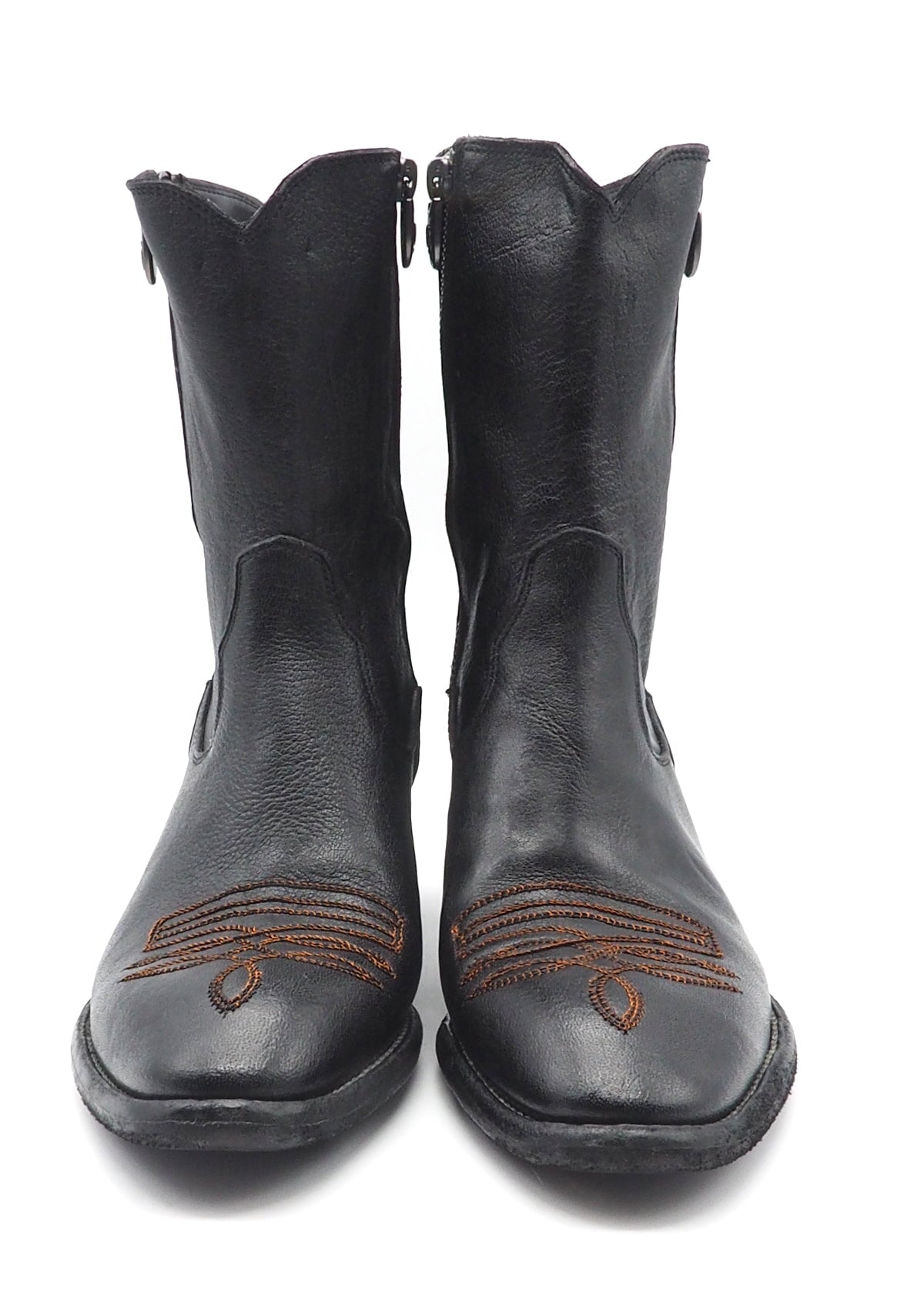 Schwarze Damen Stiefeletten im Westernstil mit Stickelementen in Bronce Damen Stiefeletten Fauzian Jeunesse