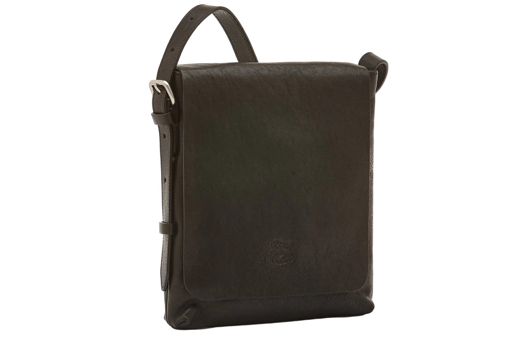 Sportliche Crossbodytasche mit verstellbaren Riemen aus schwarzem Naturleder - Brolio Taschen Crossbody & Schultertasche Il Bisonte