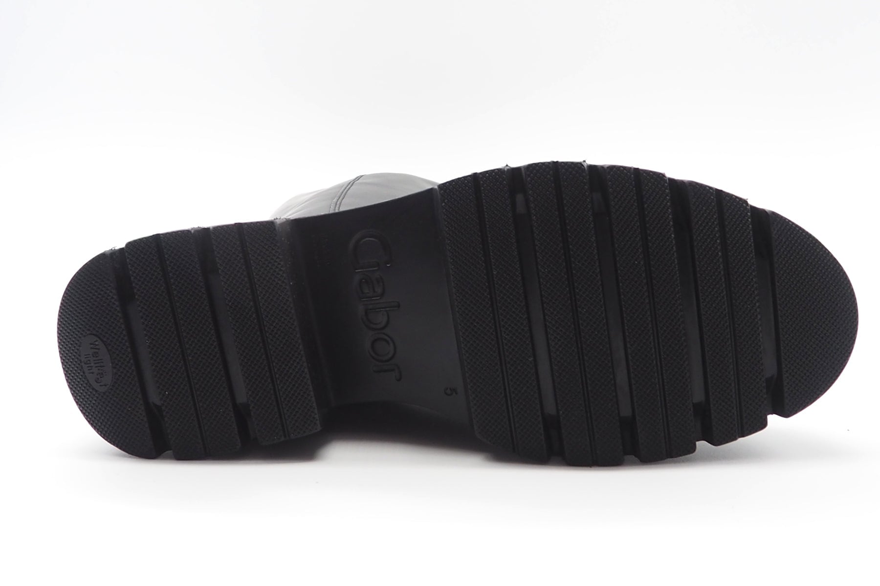 Sportlicher Damenstiefel in Leder Schwarz mit Profilsohle Damen Stiefel Gabor