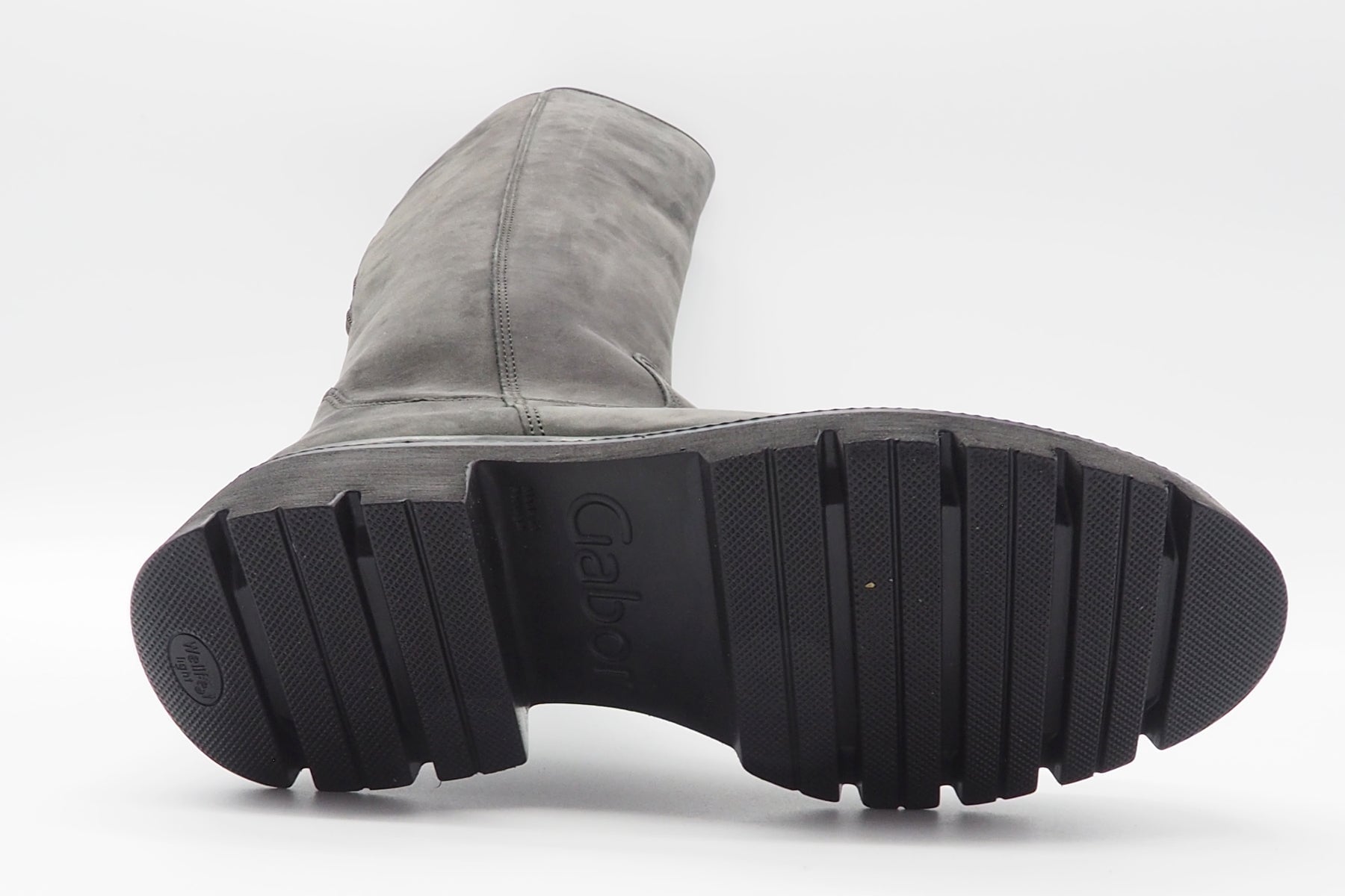 Sportlicher Damenstiefel in Nubukleder in Grau mit Profilsohle Damen Stiefel Gabor