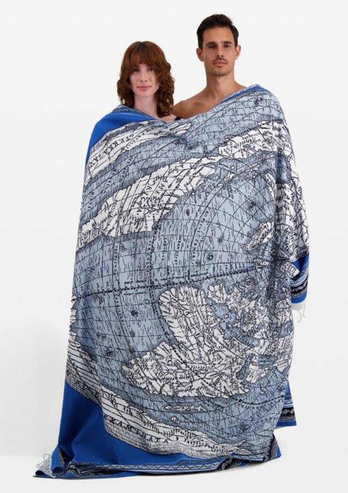 Strandtuch aus Baumwolle in Blau - Mappemonde Accessoires Tücher & Schals Inoui E.