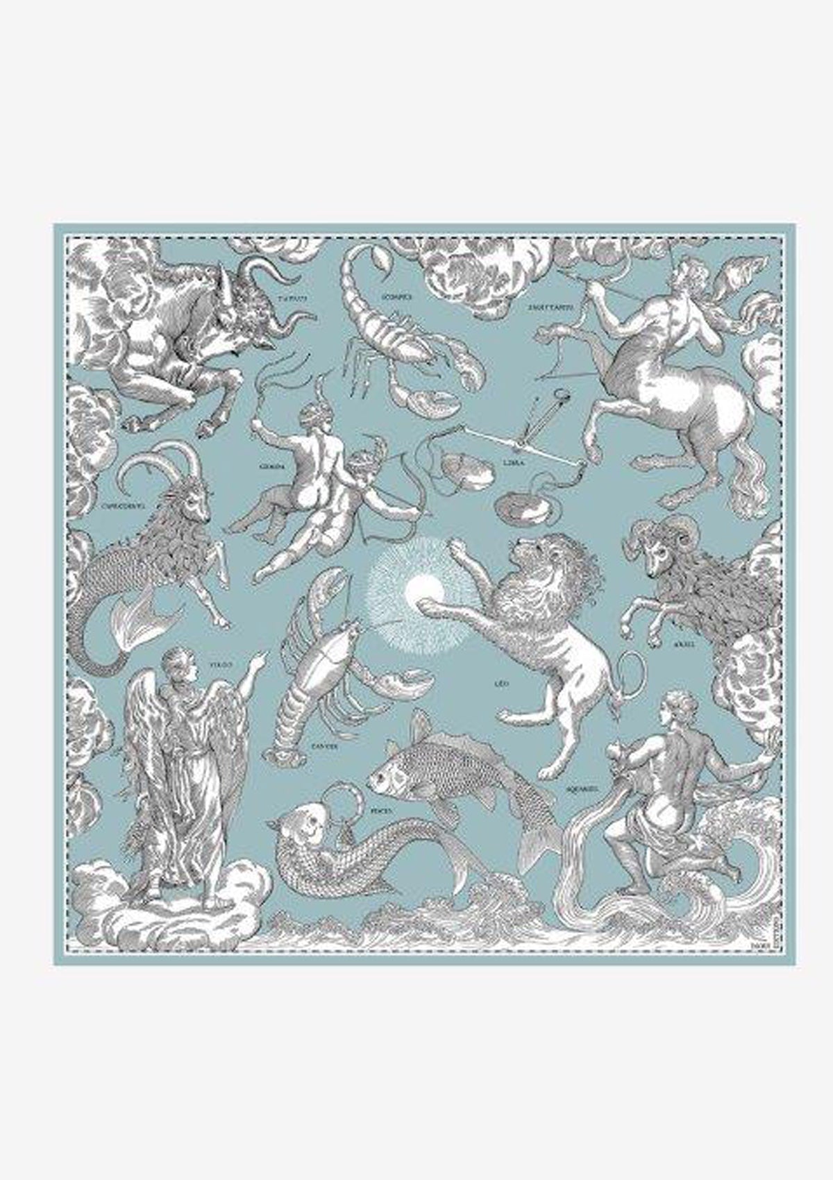 Strandtuch aus Baumwolle in Hellblau - Astrologie Accessoires Tücher & Schals Inoui E.