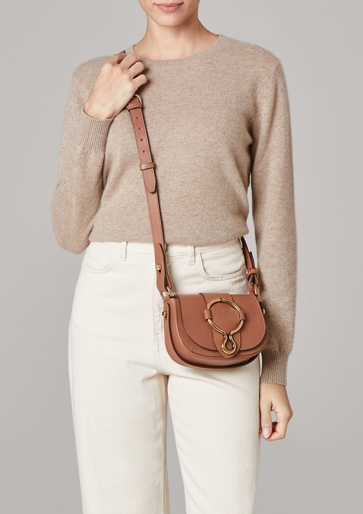 Stylische Crossbody-Bag aus Leder in Caramel - Loop Taschen Crossbody & Schultertaschen Il Bisonte
