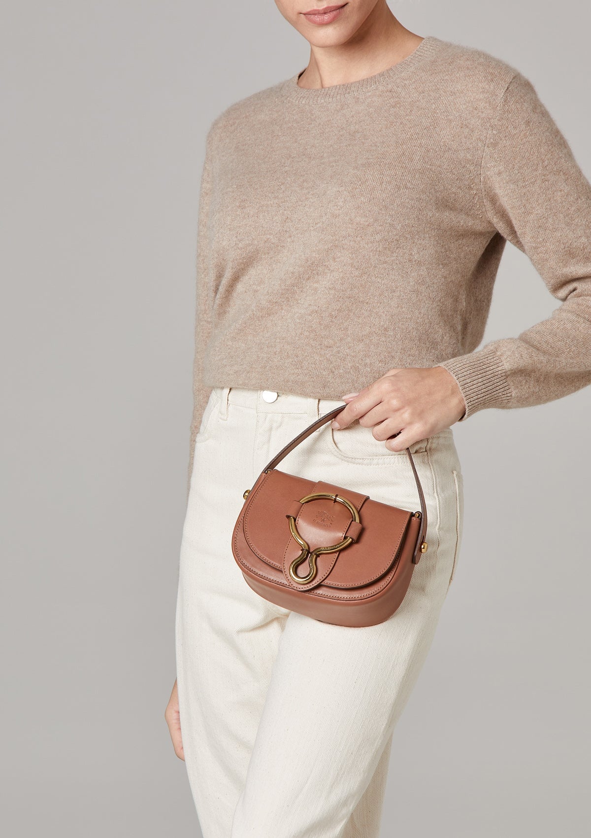 Stylische Crossbody-Bag aus Leder in Caramel - Loop Taschen Crossbody & Schultertaschen Il Bisonte