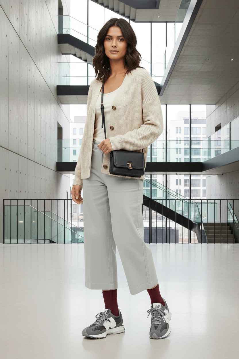 Stylischer Damen Sneaker 327 Metallicleder & Grau Damen Sneaker New Balance