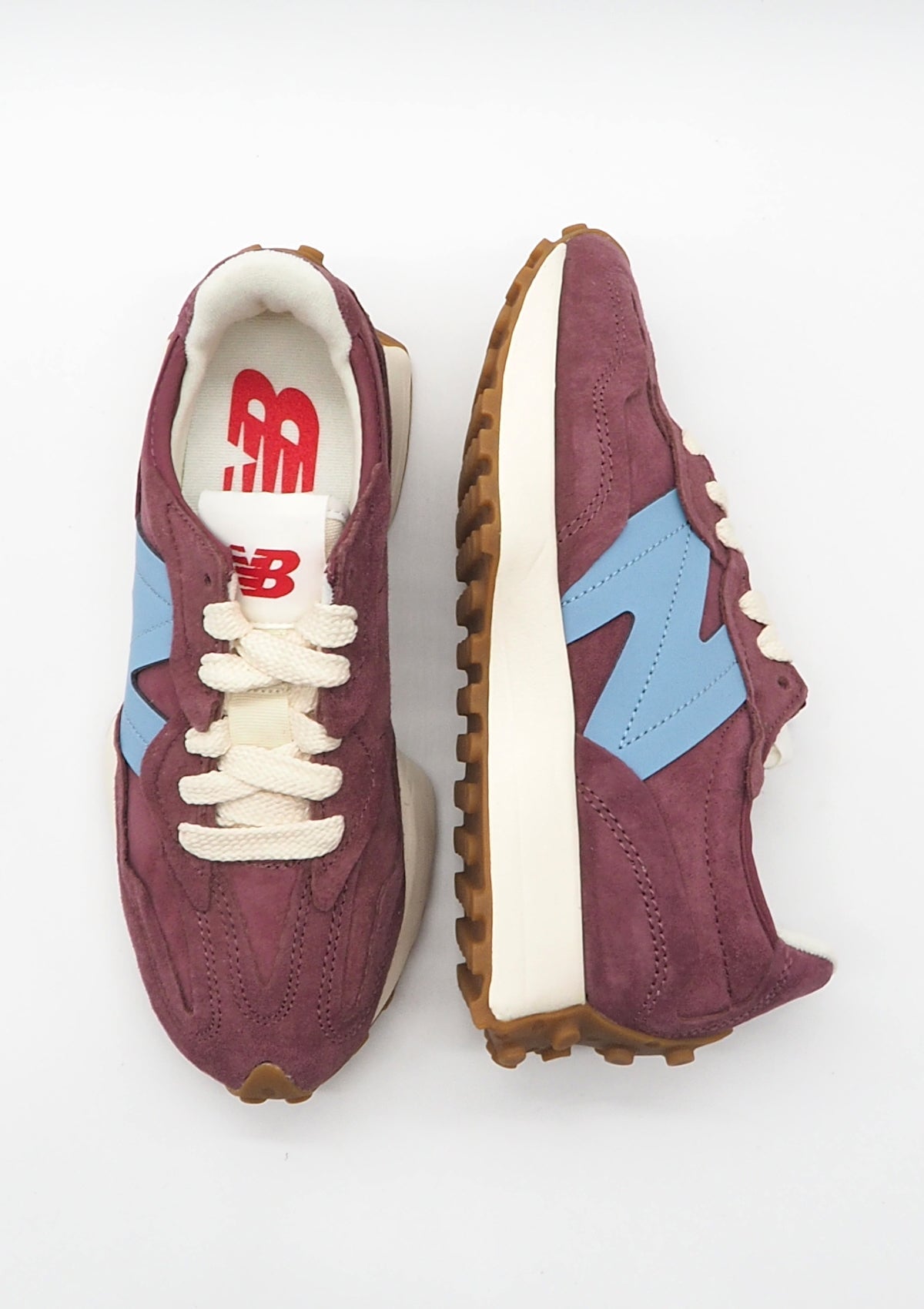 Stylischer Damen Sneaker 327 Nubukleder in Bordeaux Damen Sneaker New Balance