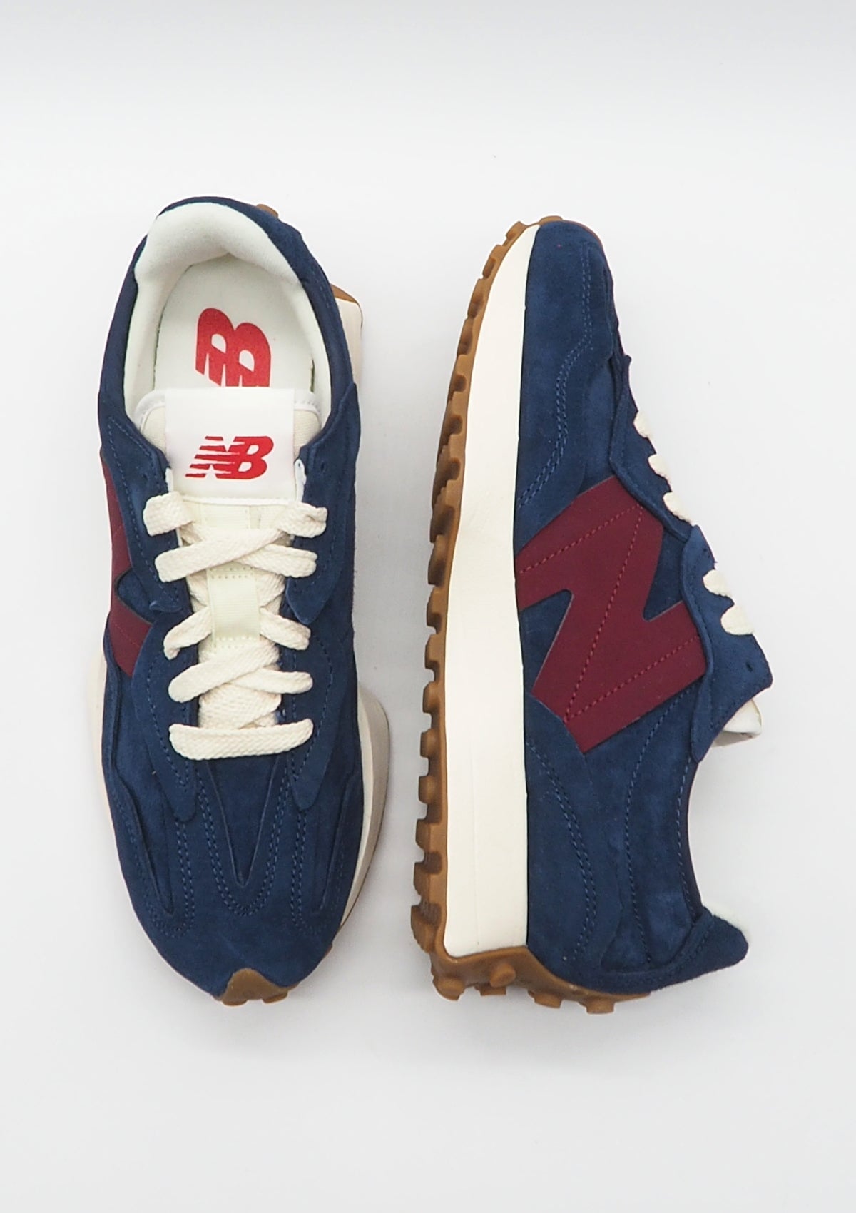 Stylischer Herren Sneaker 327 aus Nubukleder in Dunkelblau Herren Sneaker New Balance