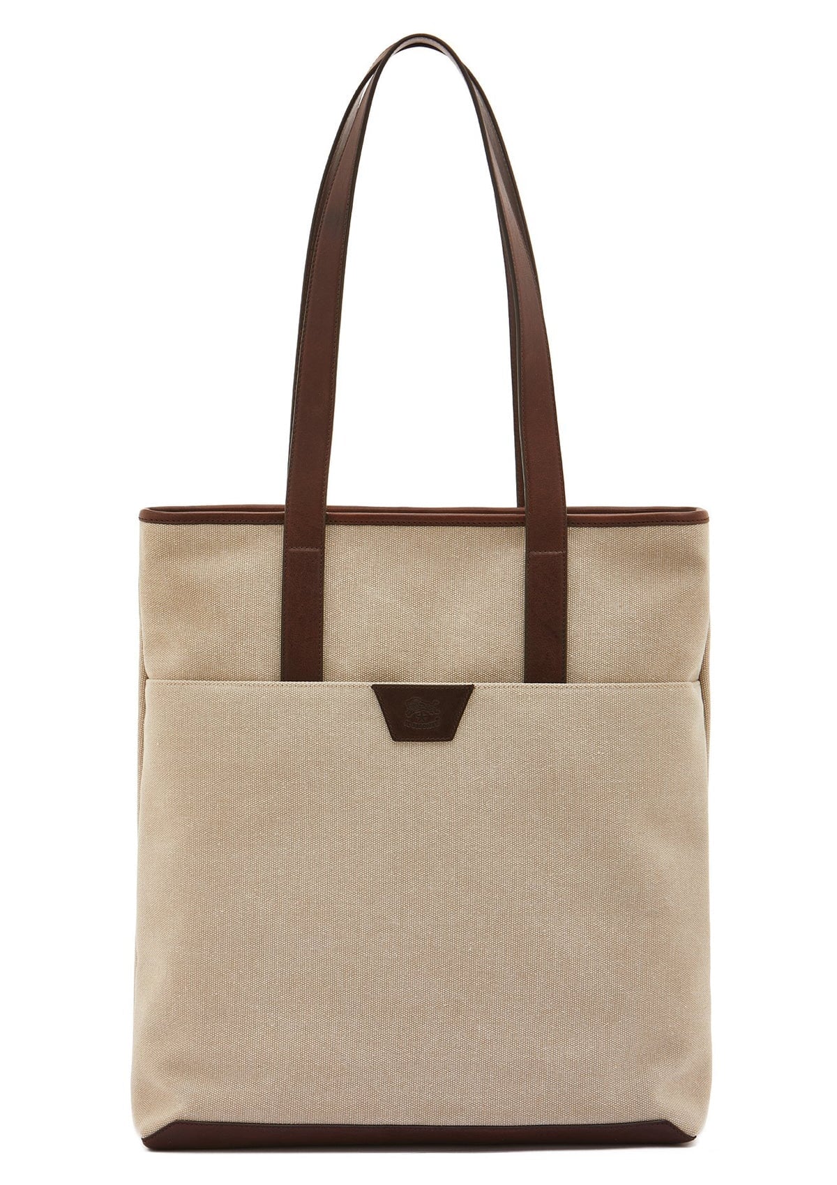 Tote-Bag aus Canvas & Leder in Sand & Dunkelbraun - Jacopo Taschen Tote-Bag Il Bisonte