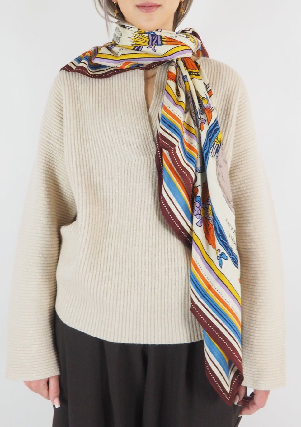 Tuch aus Seide & Modal mit Tieren in Multicolor - Chance Inoui Damen Accessoires Tücher & Schals Inoui E.