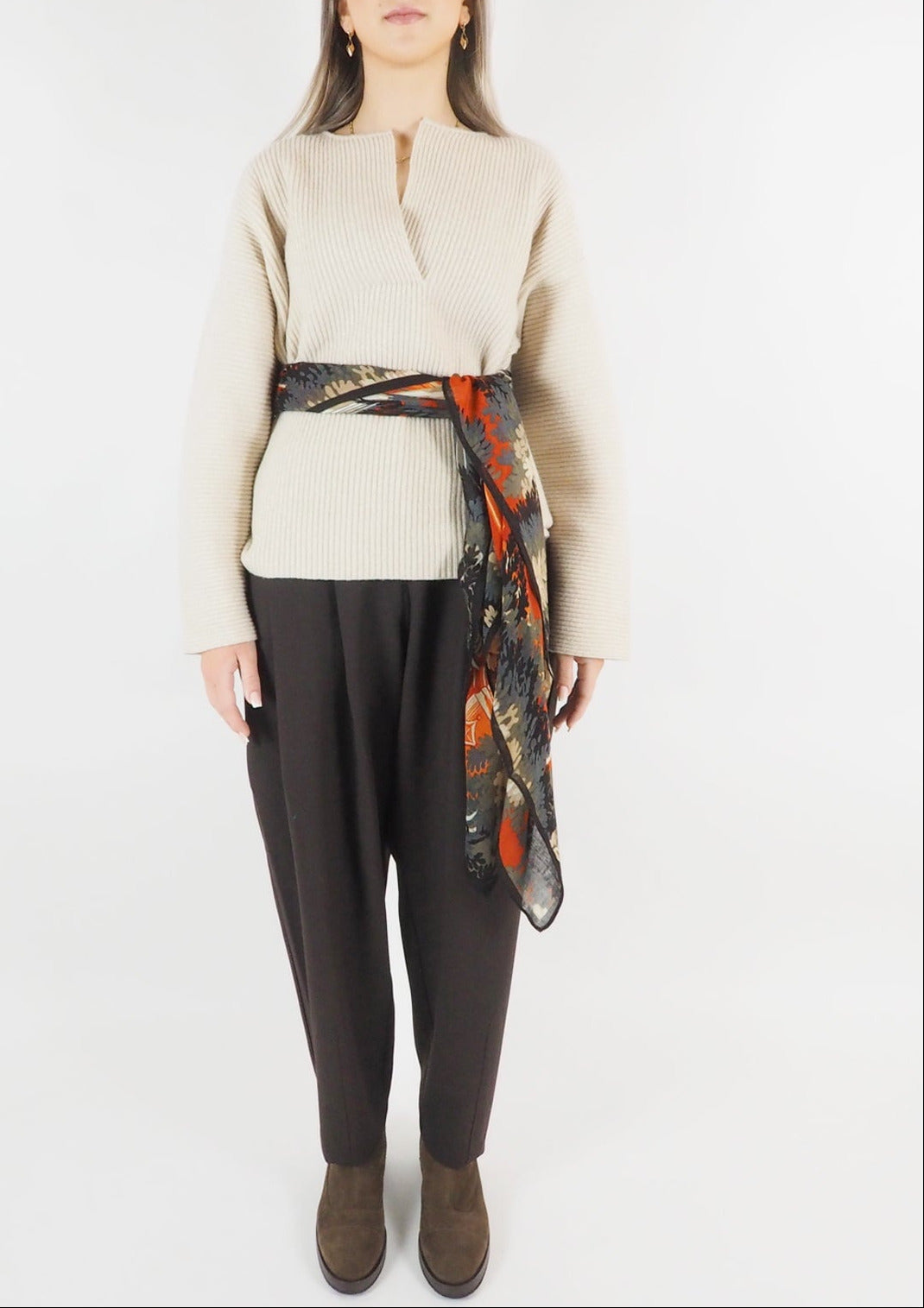 Tuch aus Wolle in Orange - Manufacture Damen Accessoires Tücher & Schals Inoui E.