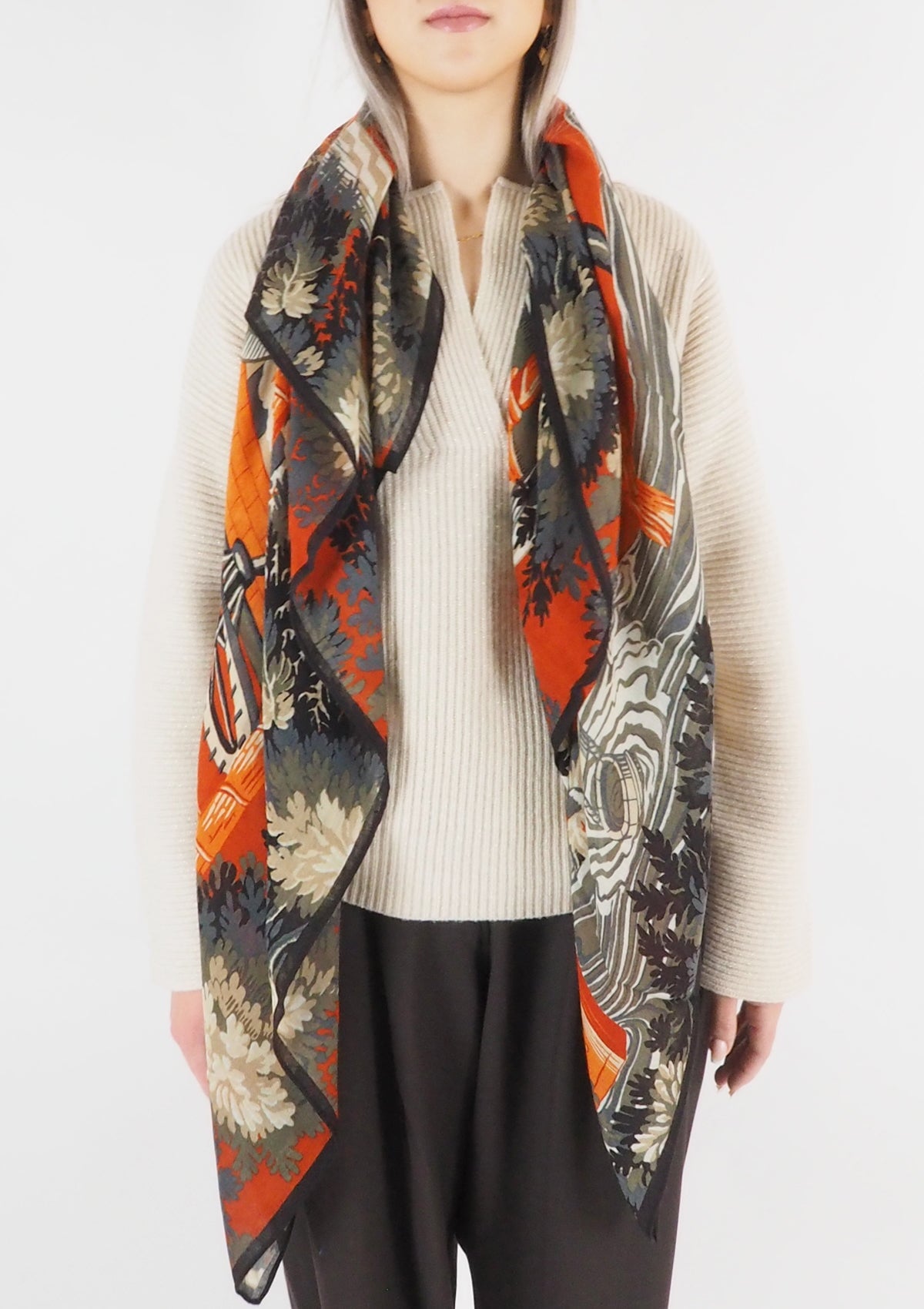 Tuch aus Wolle in Orange - Manufacture Damen Accessoires Tücher & Schals Inoui E.