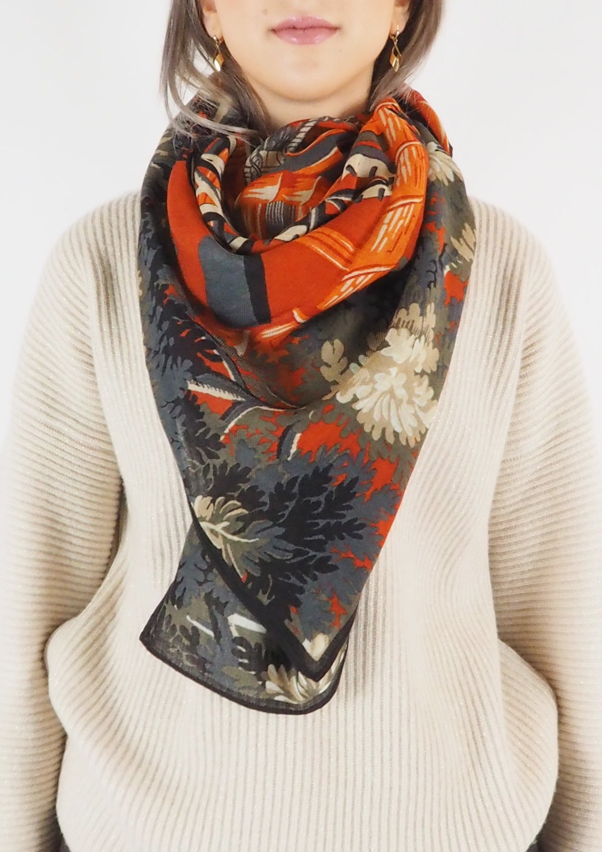 Tuch aus Wolle in Orange - Manufacture Damen Accessoires Tücher & Schals Inoui E.