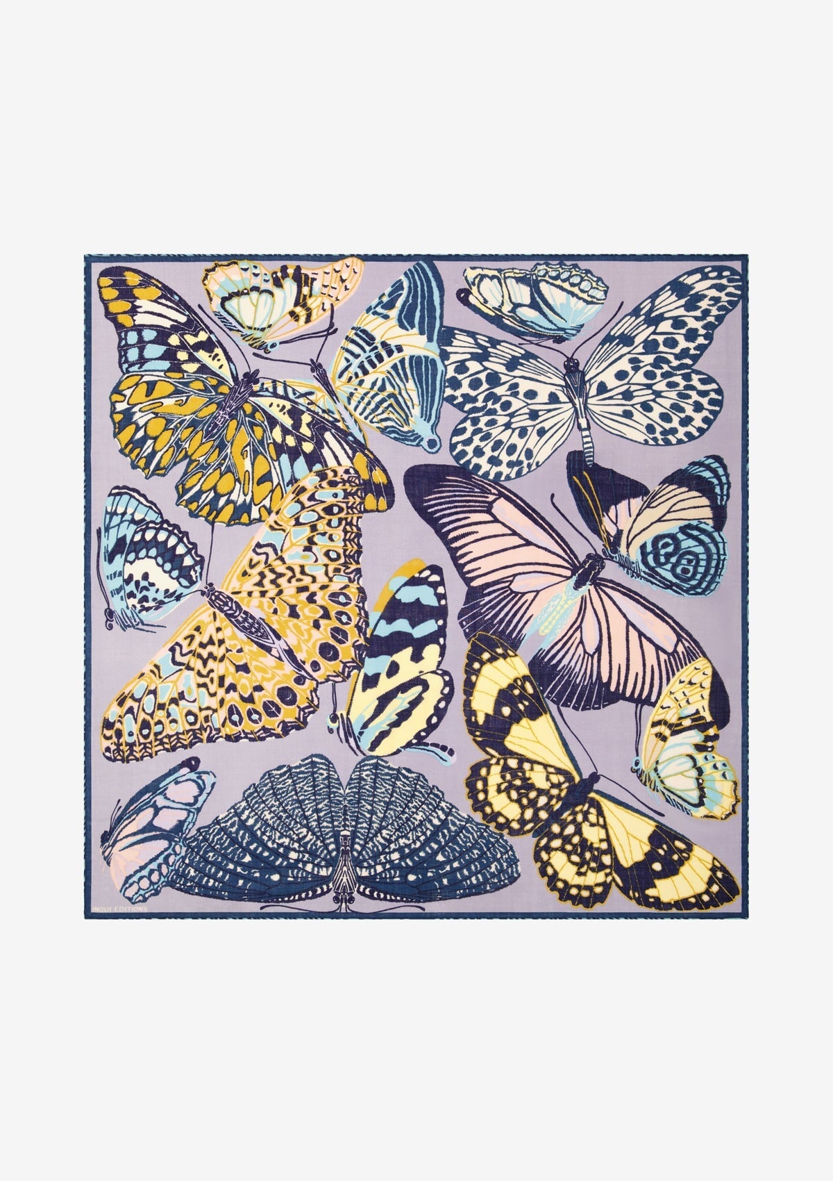 Tuch aus Wolle mit Schmetterlingen in Grau - Papillions Damen Accessoires Tücher & Schals Inoui E.