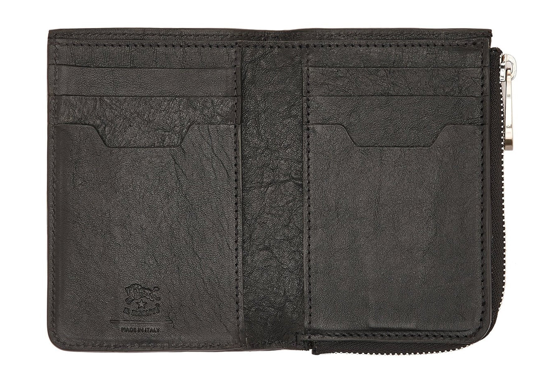 Unterteilte Brieftasche aus Leder in Schwarz - Duccio bi fold Brieftaschen Il Bisonte