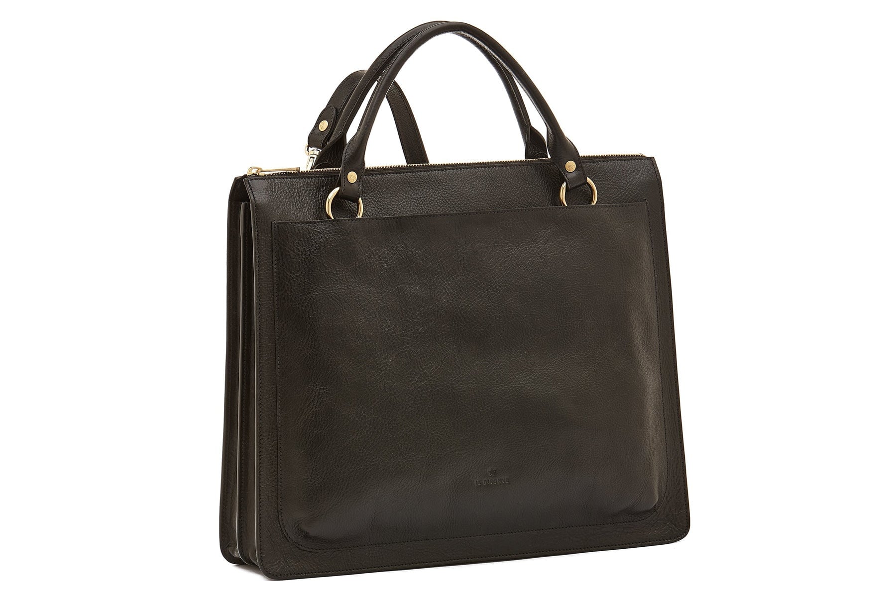 Vielseitige edle Arbeitstasche mit Tragegriff aus Leder in Schwarz - Manhattan Taschen Crossbody & Schultertasche Il Bisonte