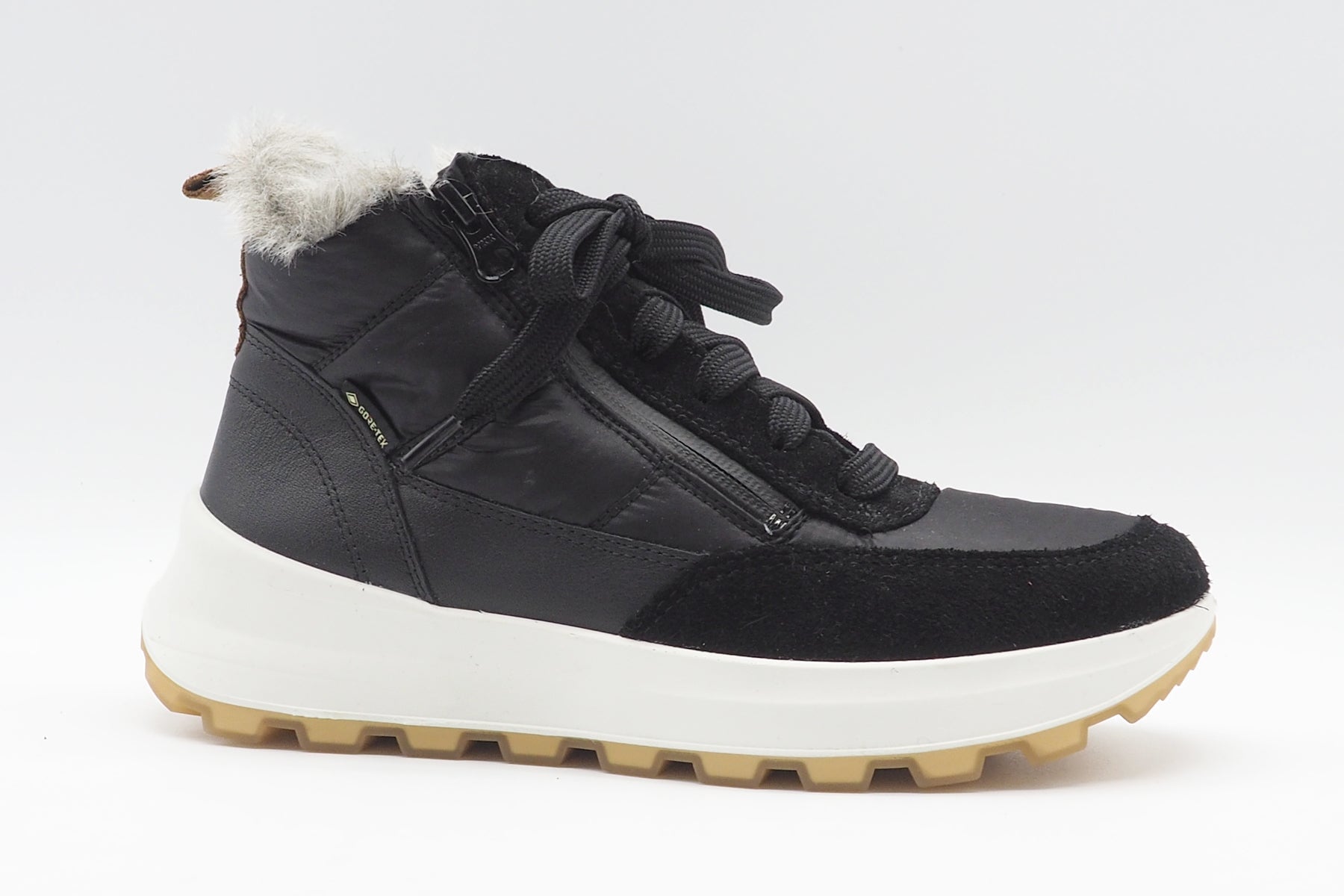 Wasserdichter Damen High-Top-Sneaker aus Velours & Gore-Tex in Schwarz Damen Sneaker Legero