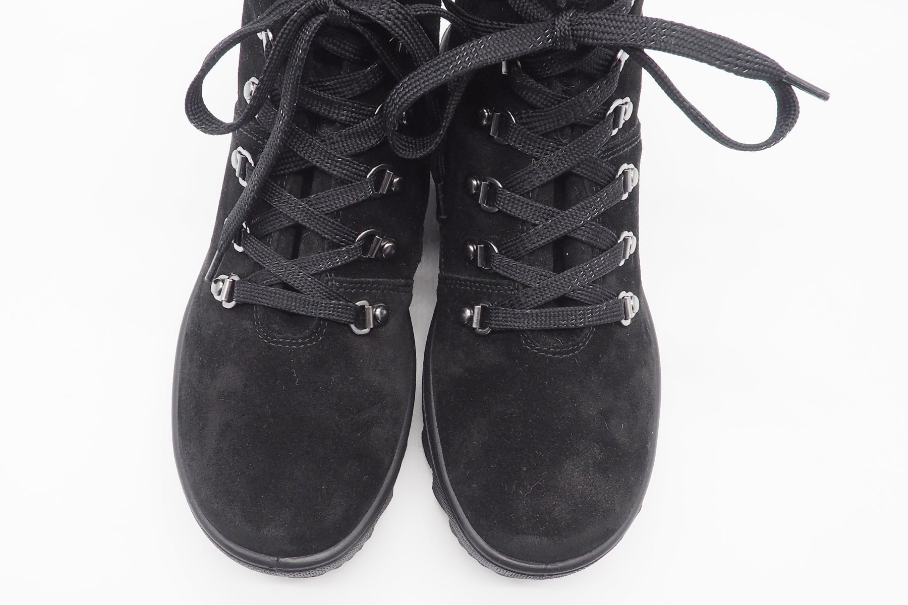 Wasserdichter Damen Schnürboot aus Velours in Schwarz mit Flauschfutter - Gore tex Damen Schnürboots Legero