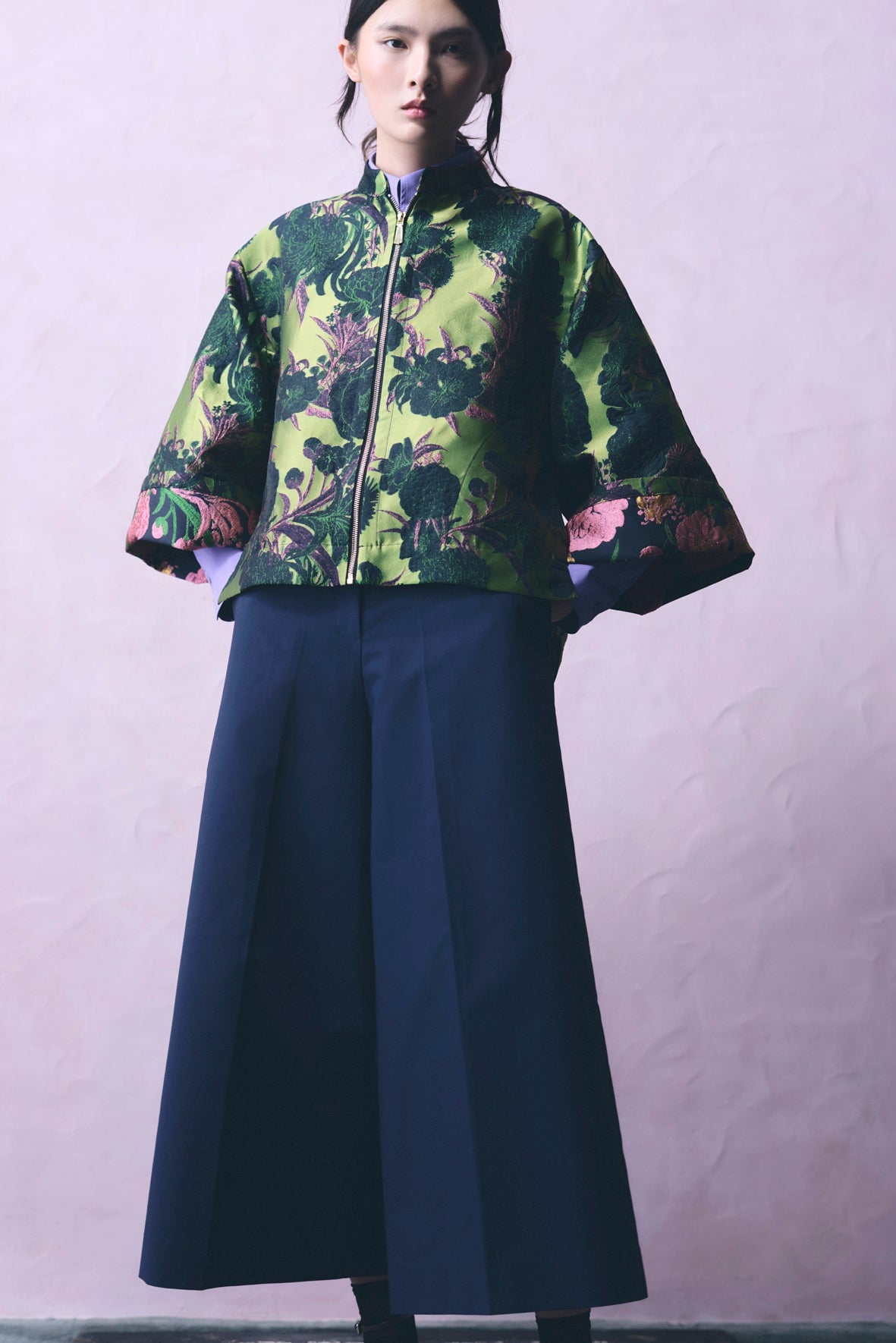 Weite Damenhose im Culotte-Stil aus 100% Baumwolle in Dunkelblau Damen Hose Psophia