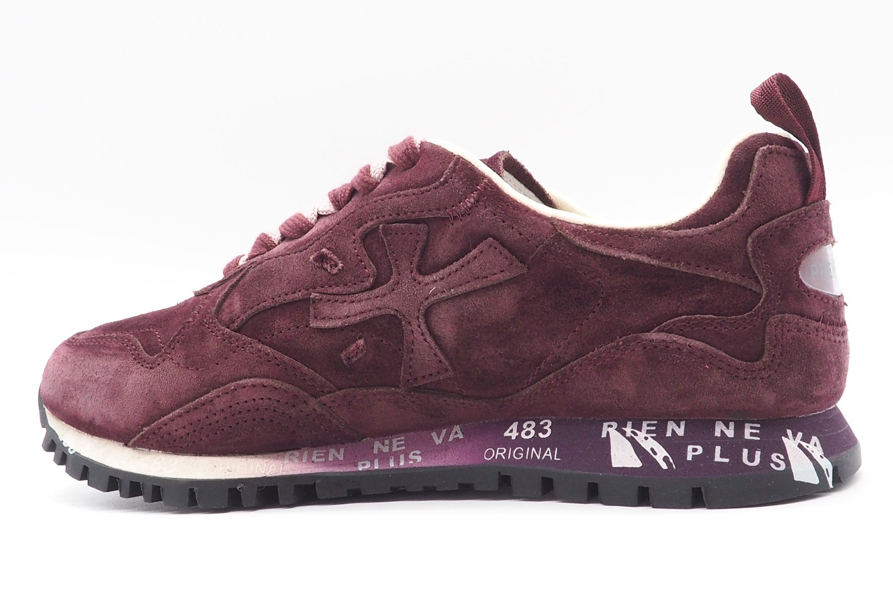 Zeitloser Damen Sneaker aus Veloursleder in Bordeaux - Runsead Damen Sneaker Premiata