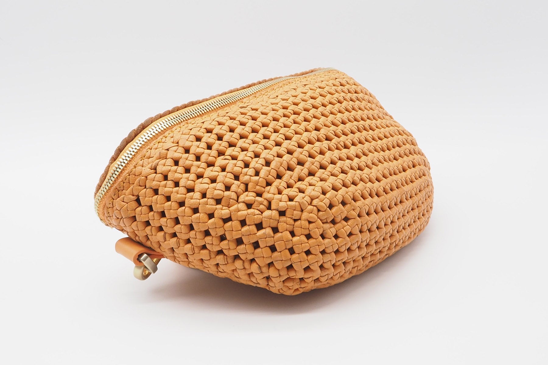 Bauchtasche aus gewebten Leder in Muskmelon - Lucy Flower Muskmelon Taschen Klein & Chic Allan K