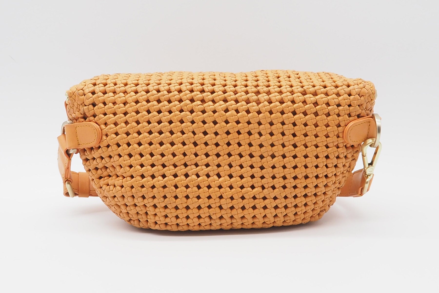 Bauchtasche aus gewebten Leder in Muskmelon - Lucy Flower Muskmelon Taschen Klein & Chic Allan K