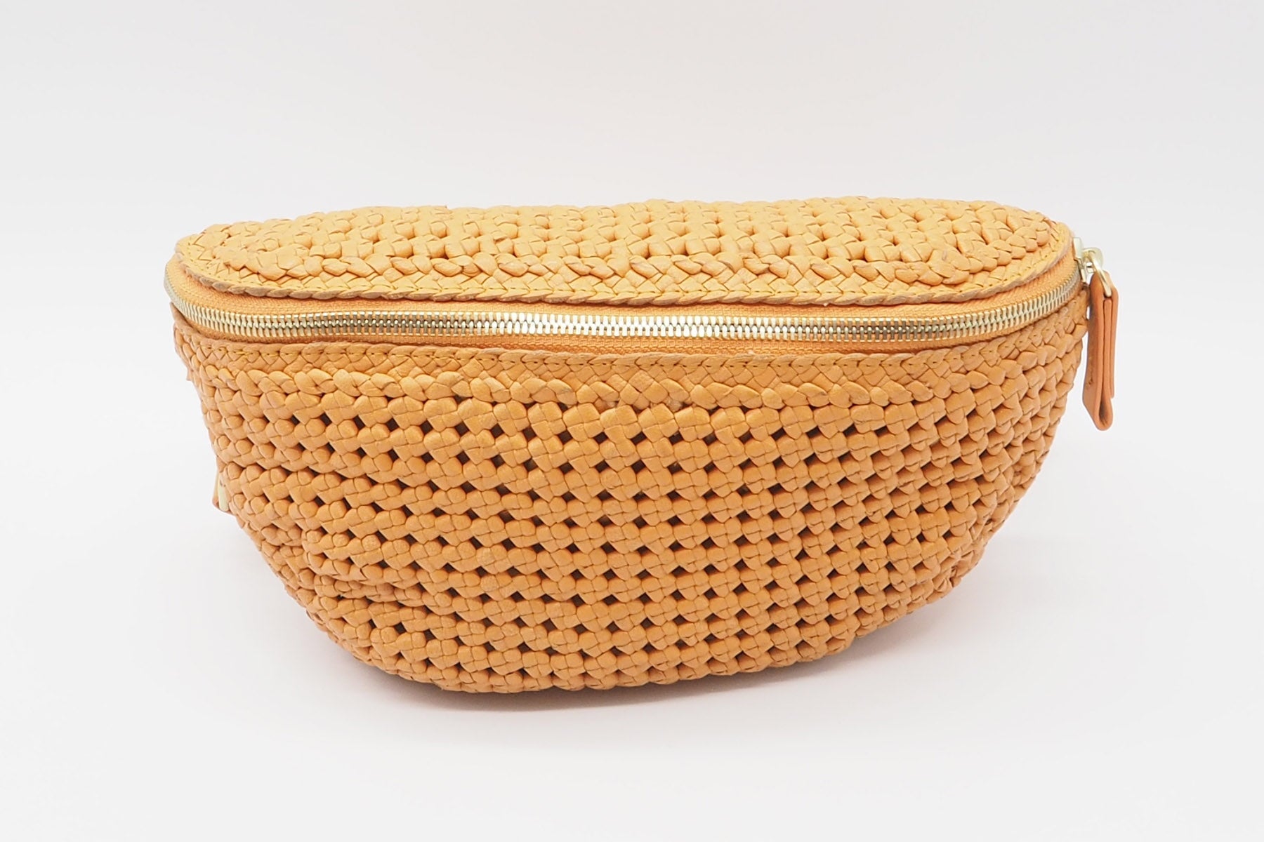 Bauchtasche aus gewebten Leder in Muskmelon - Lucy Flower Muskmelon Taschen Klein & Chic Allan K