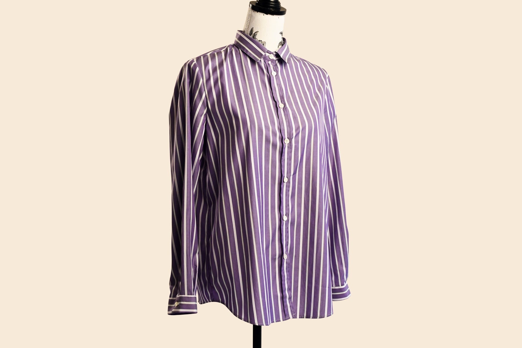 Bluse aus Baumwolle in Lila & Weiß gestreift Bluse Aglini