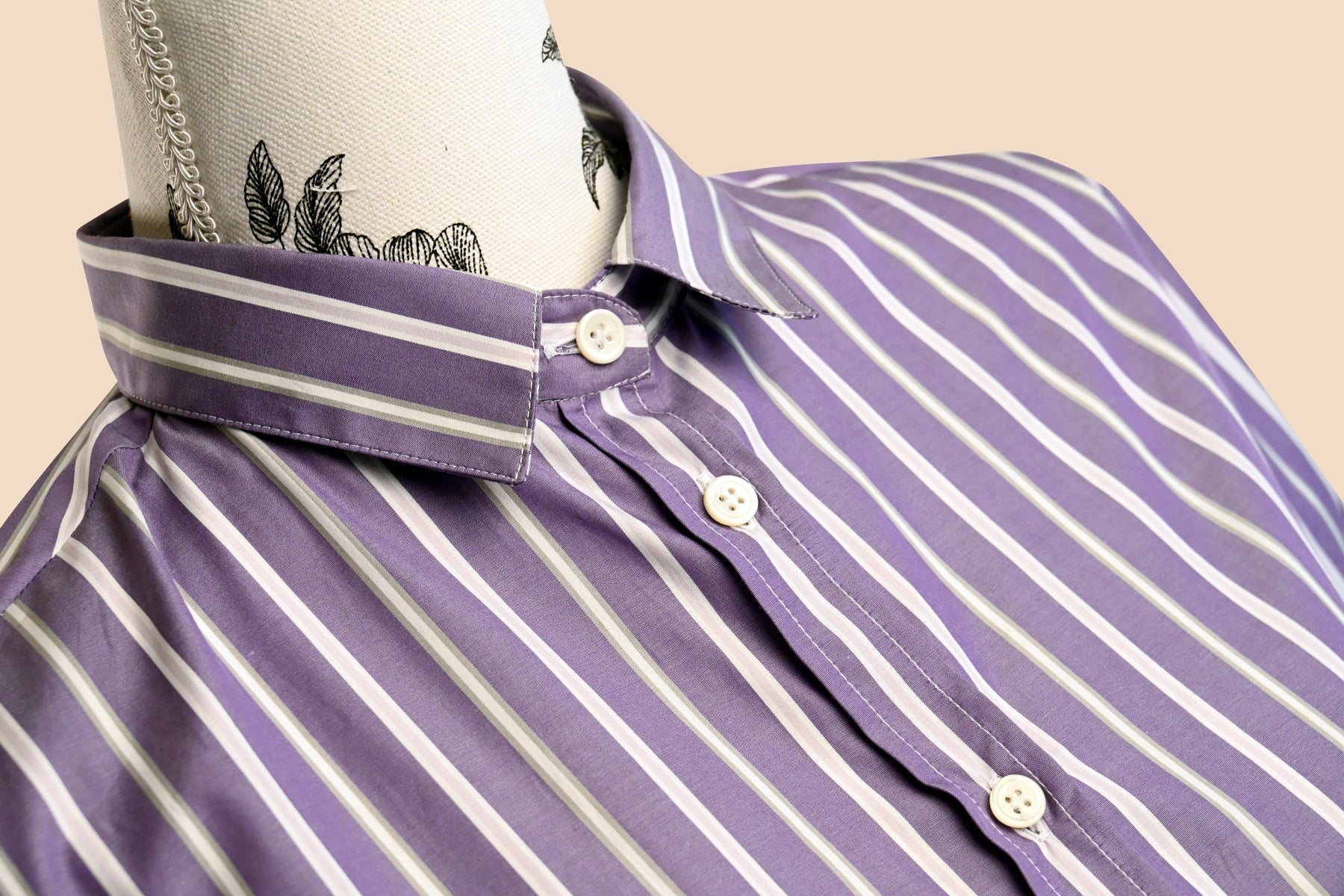 Bluse aus Baumwolle in Lila & Weiß gestreift Bluse Aglini