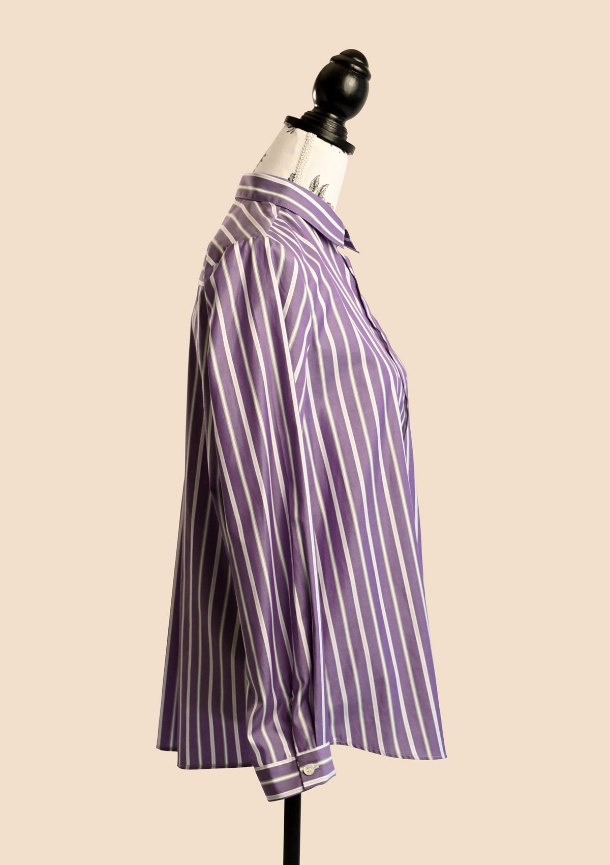 Bluse aus Baumwolle in Lila & Weiß gestreift Bluse Aglini