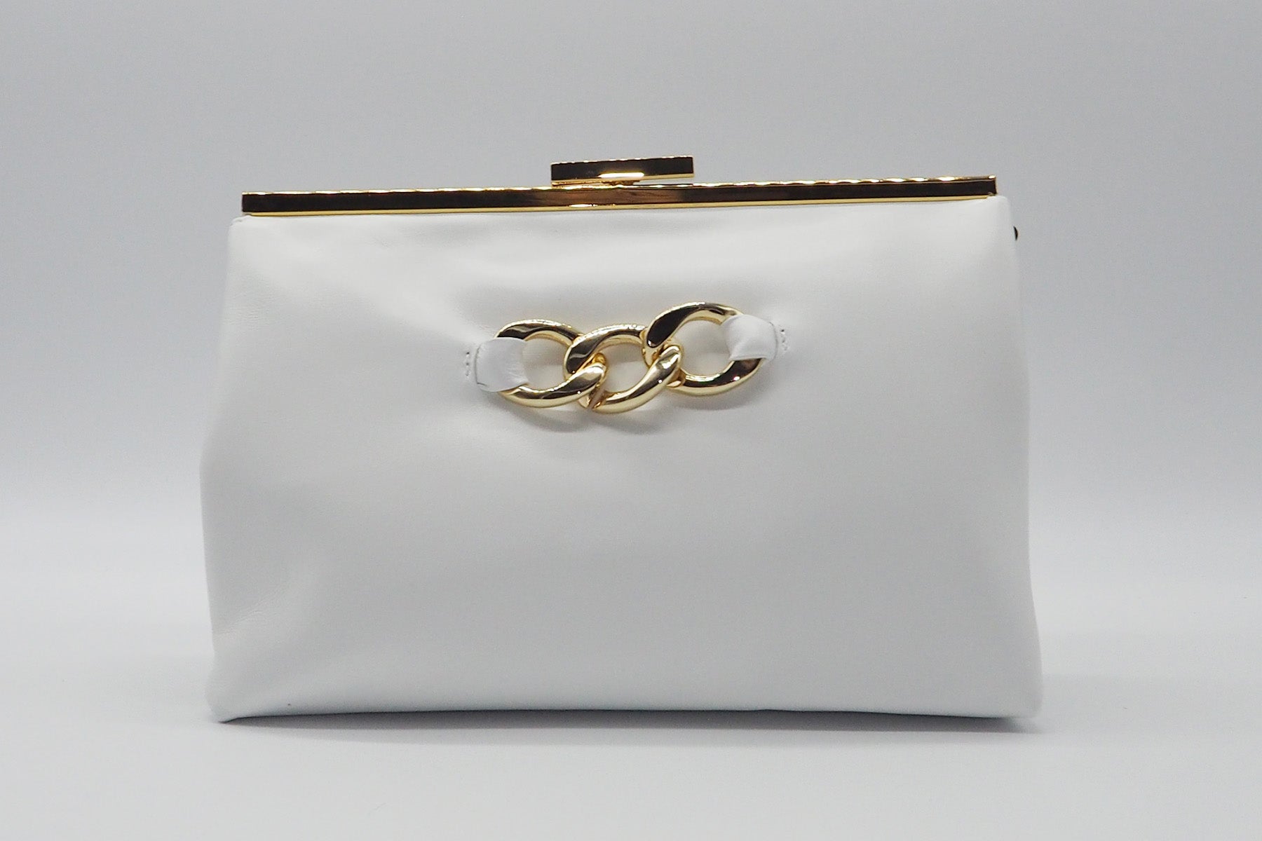 Clutch aus Glattlerder in Weiß Taschen Clutches Karin