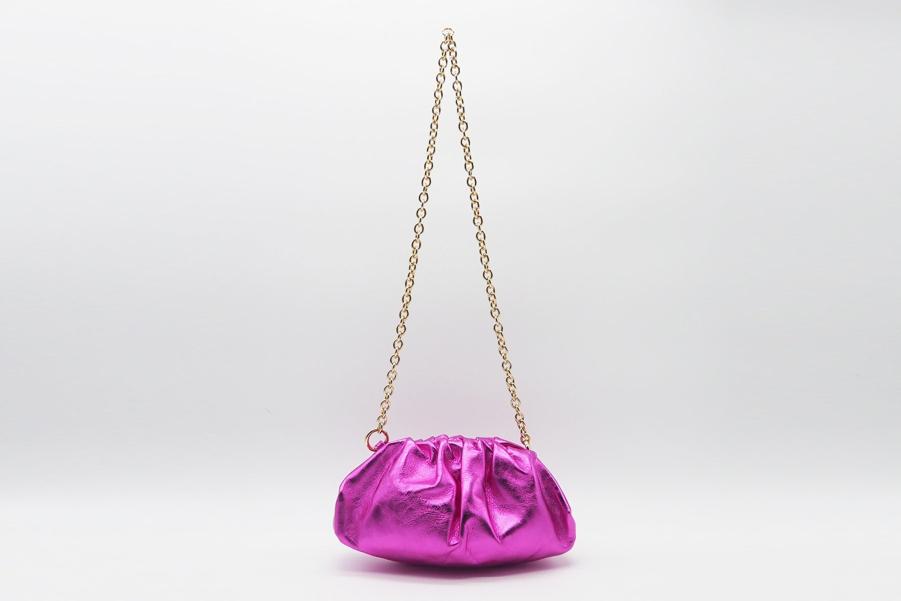 Clutch aus Metallicleder in Pink Taschen Clutches Nina Hill