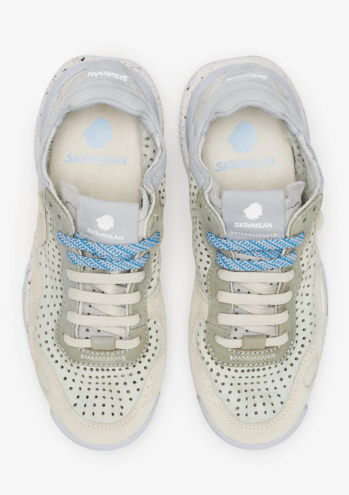 Coole Damen Sneaker aus Nubuk- & Veloursleder in Grün & Beige - Chacrona Damen Sneaker Satorisan