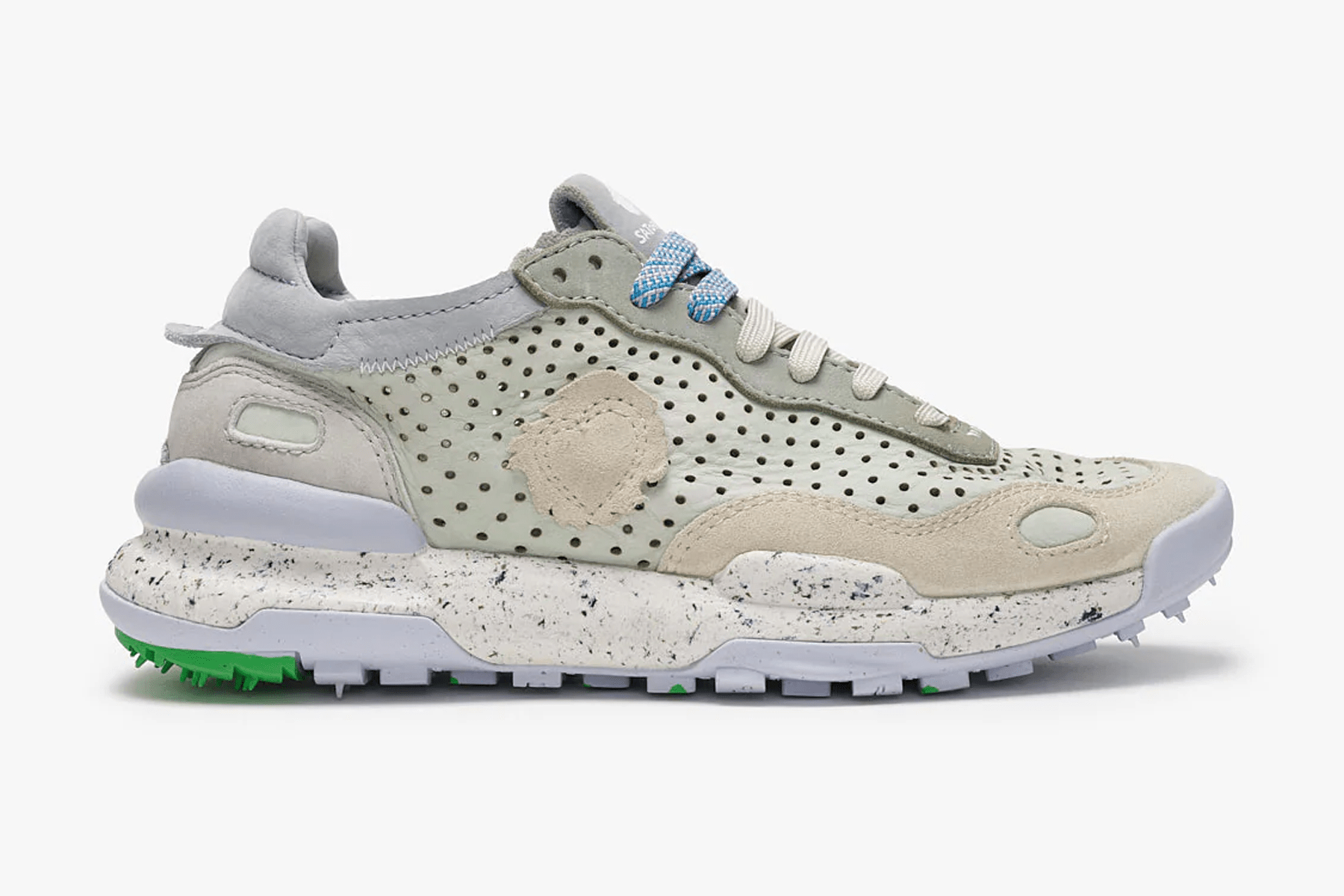 Coole Damen Sneaker aus Nubuk- & Veloursleder in Grün & Beige - Chacrona Damen Sneaker Satorisan