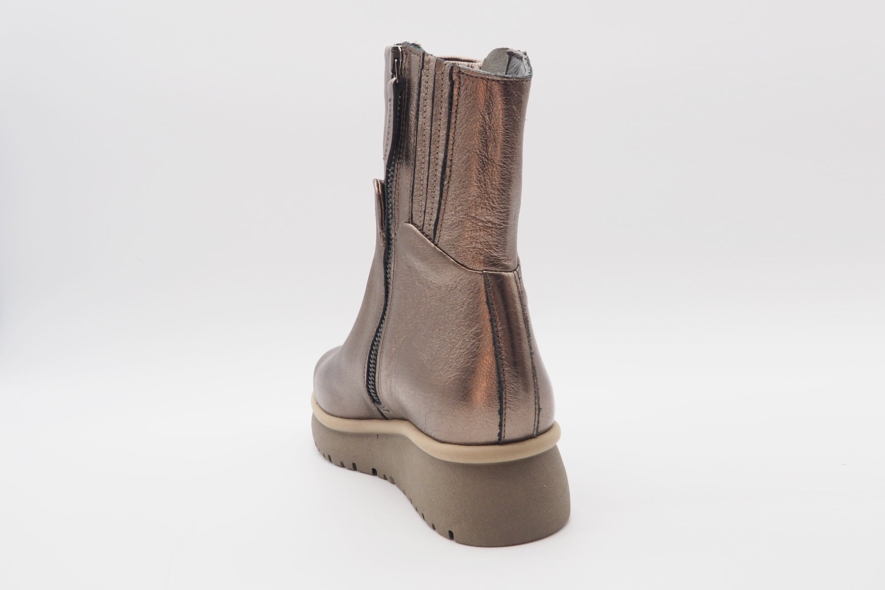 Coole Damen Stiefelette aus Metallicleder in Bronze - Absatz 3,5cm Damen Stiefeletten Patrizia Bonfanti