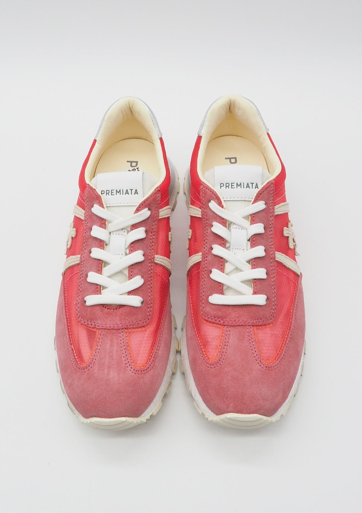 Cooler Damen Sneaker aus Veloursleder & Mesh in Rot - Johnlowd Damen Sneaker Premiata