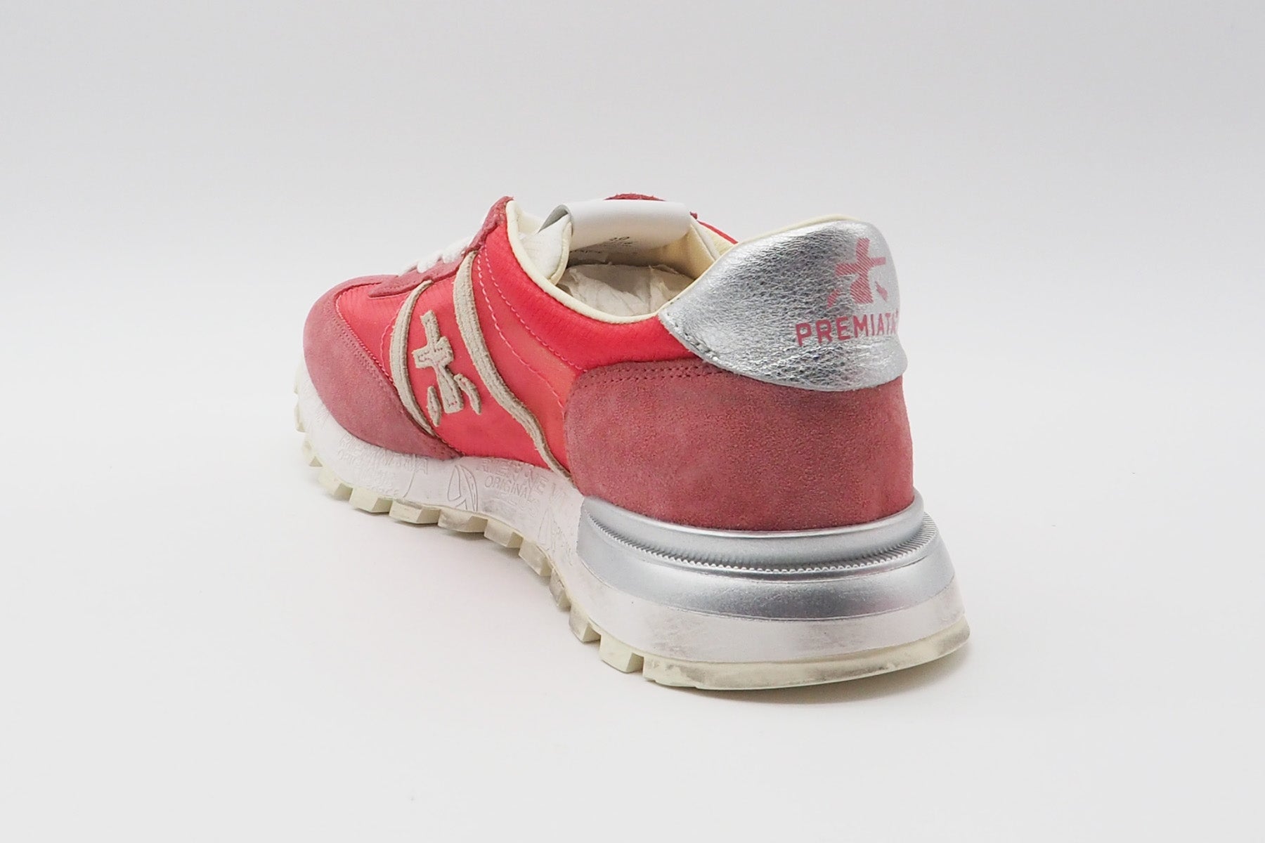 Cooler Damen Sneaker aus Veloursleder & Mesh in Rot - Johnlowd Damen Sneaker Premiata